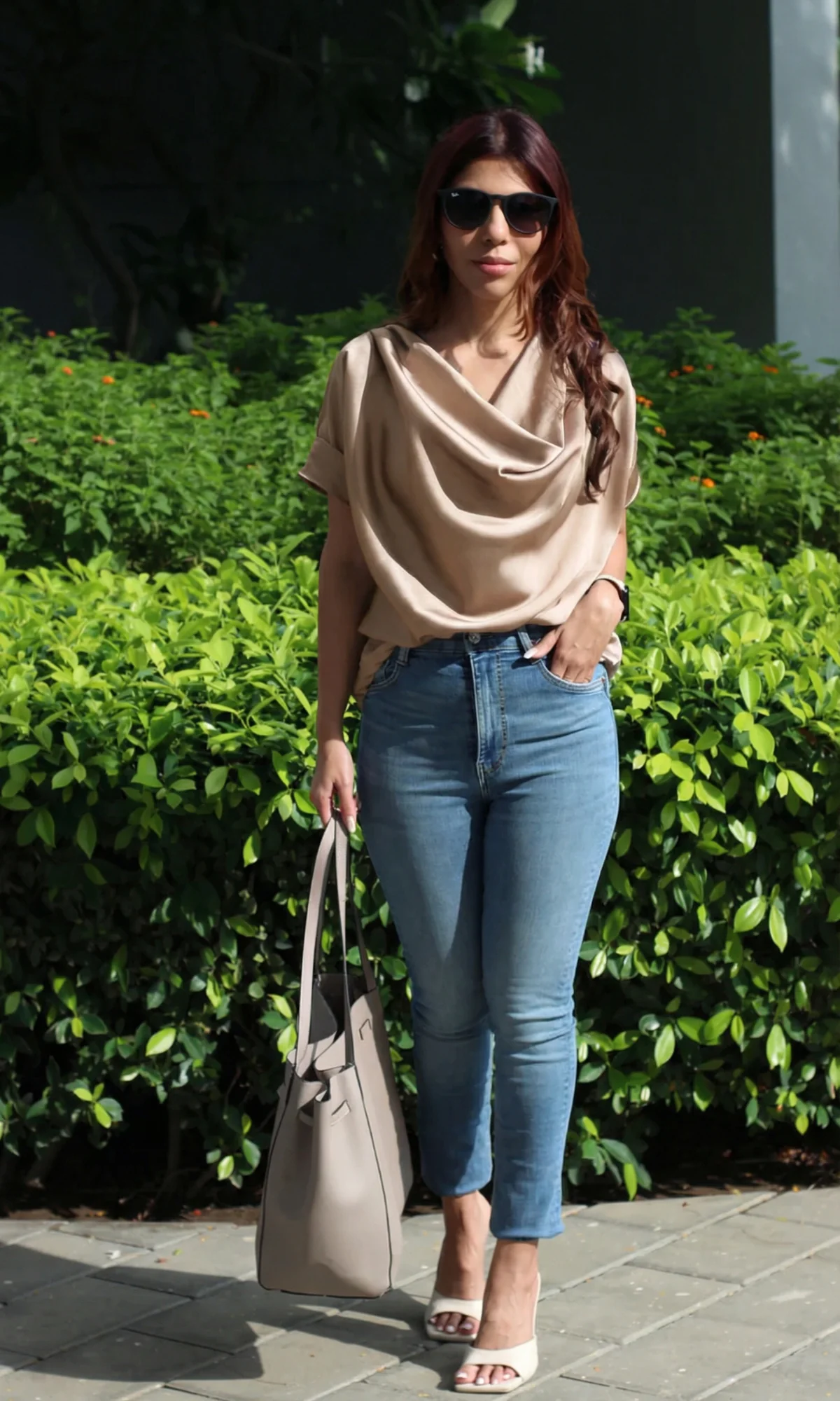 Greyish Mauve Cowl Neck Top - Image 2