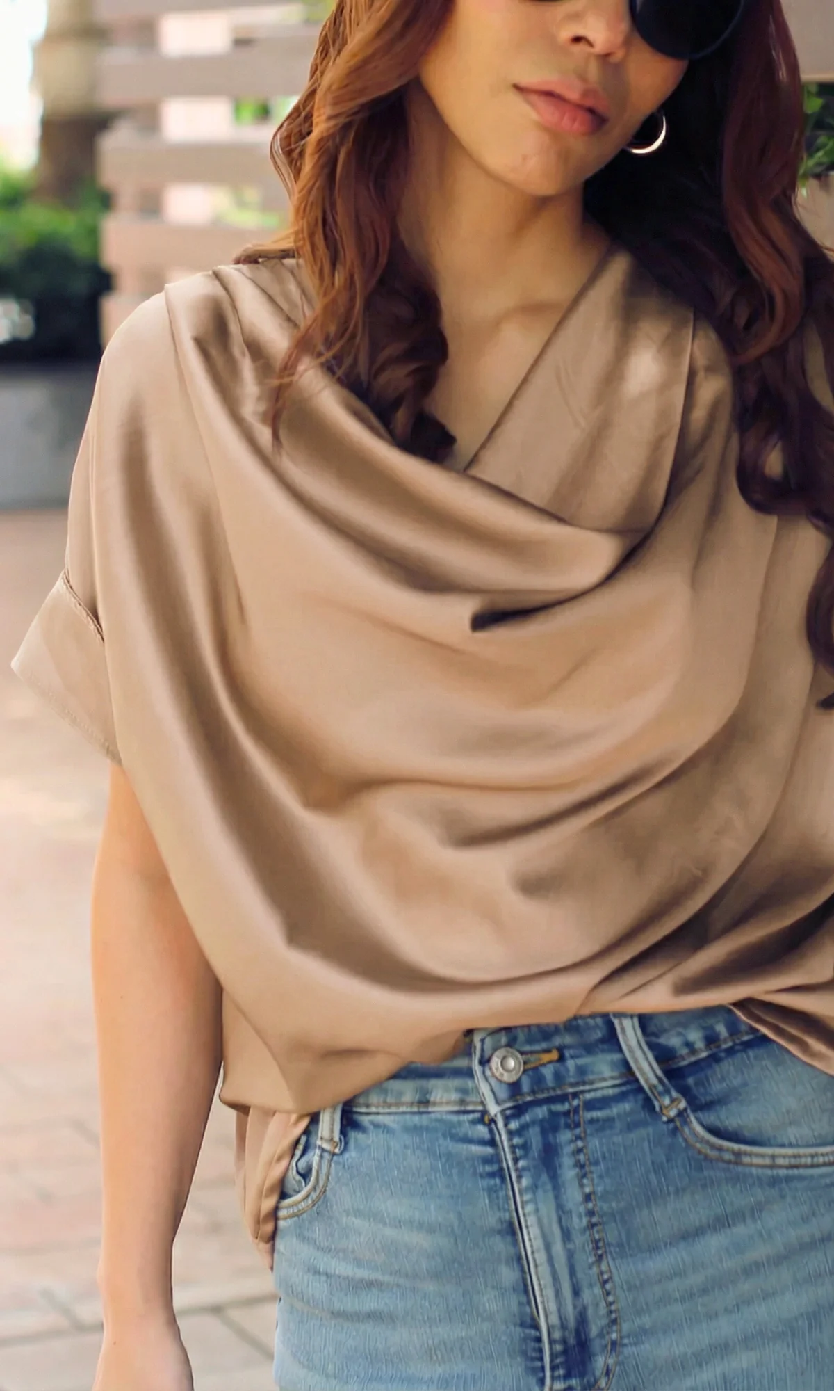Greyish Mauve Cowl Neck Top - Image 3