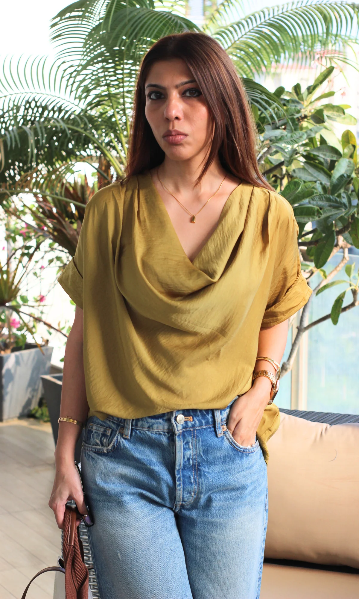 Honey Mist Cowl Neck Top - Image 3