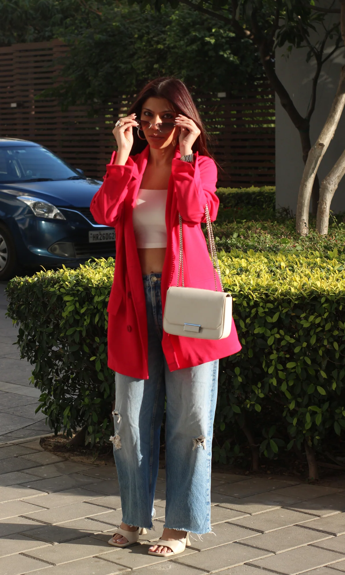 Hot Pink Double Breasted Blazer Jacket - Image 2