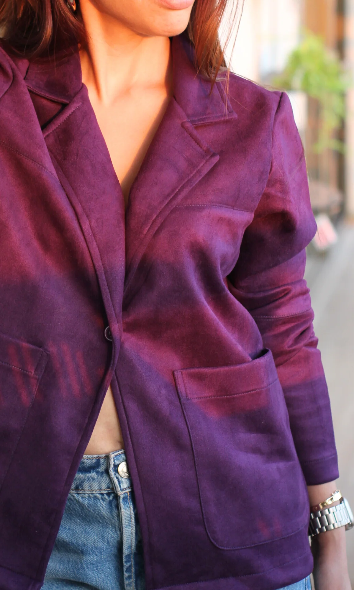 Hot Purple Suede Jacket - Image 2