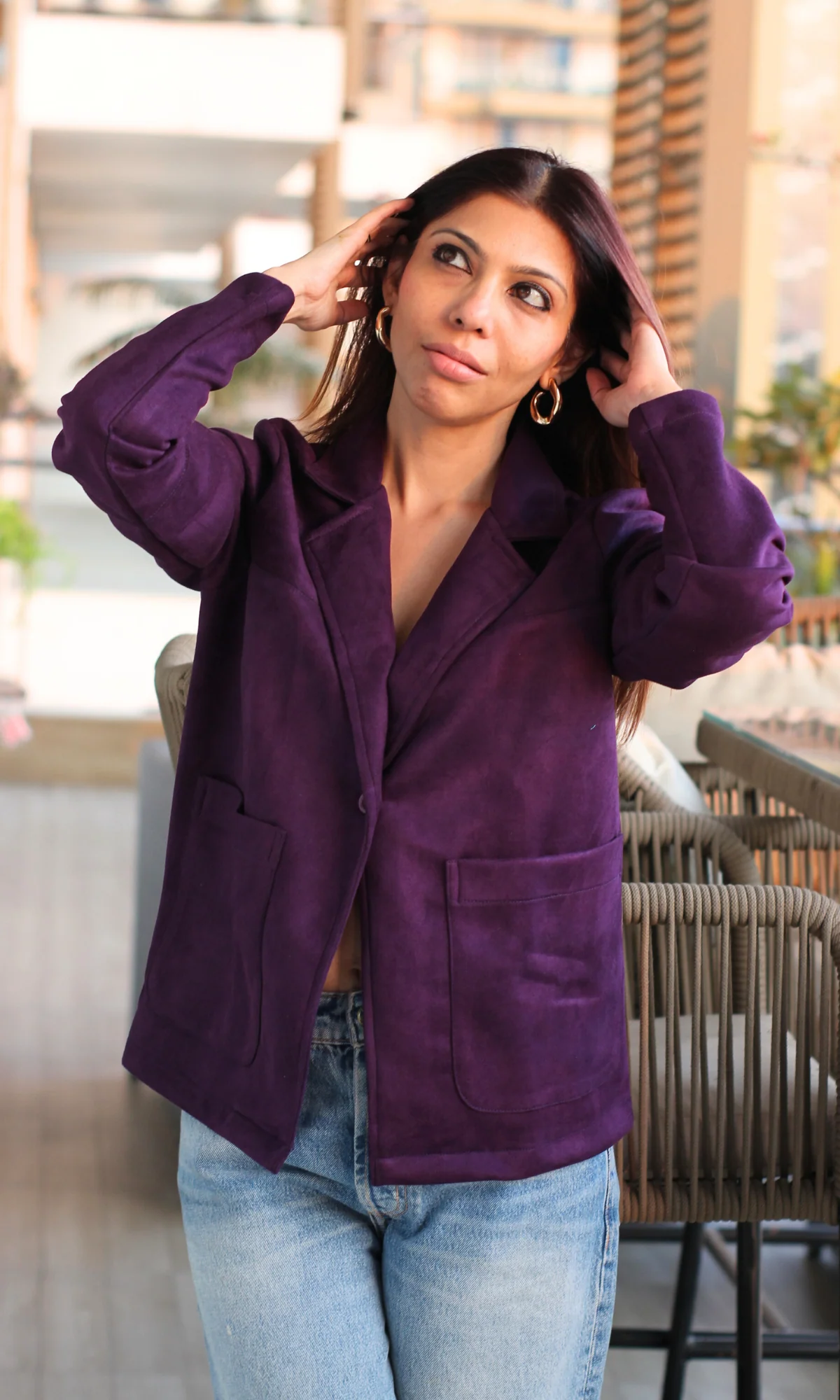Hot Purple Suede Jacket - Image 3