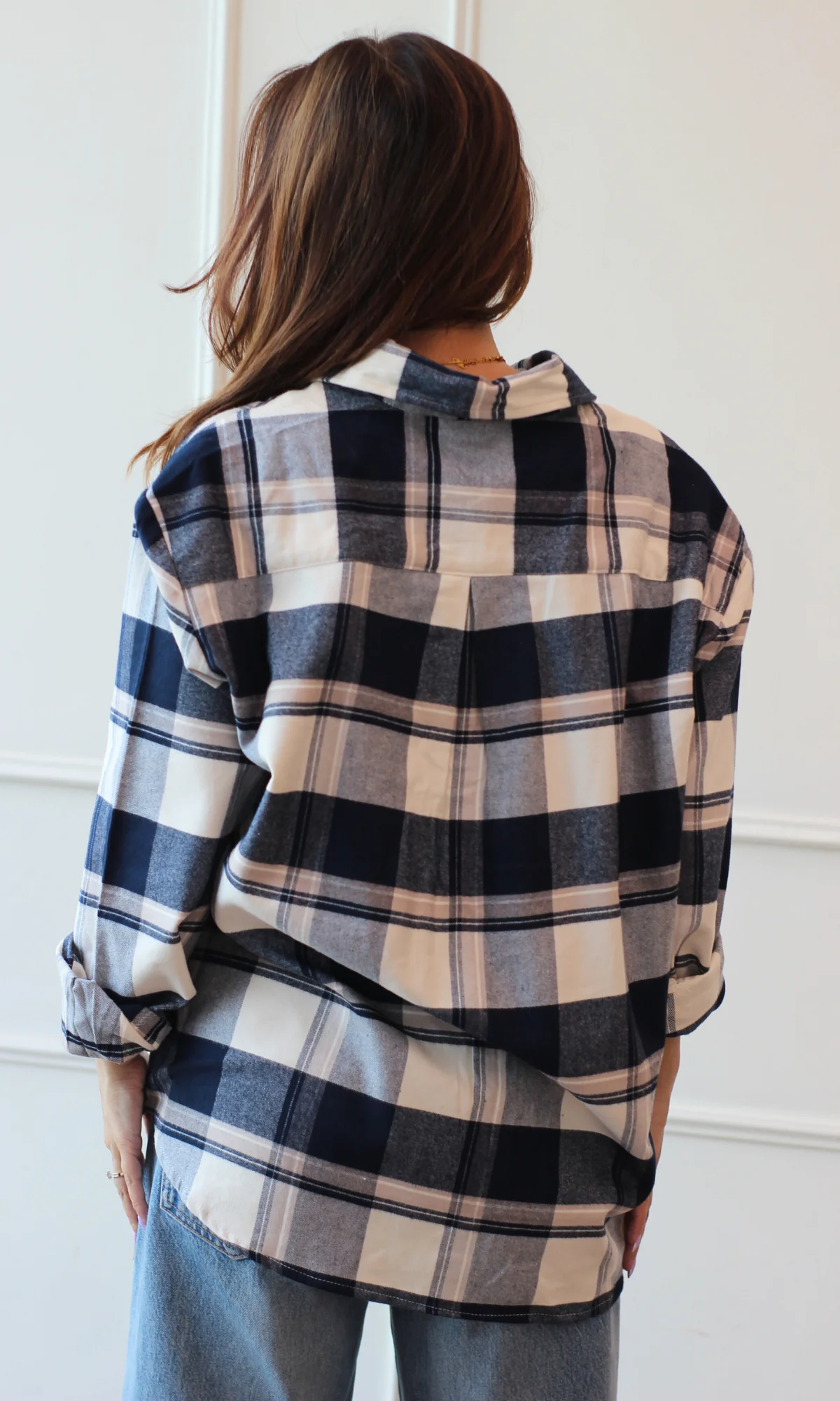 Indigo and Ivory Checked Shirt - Image 4