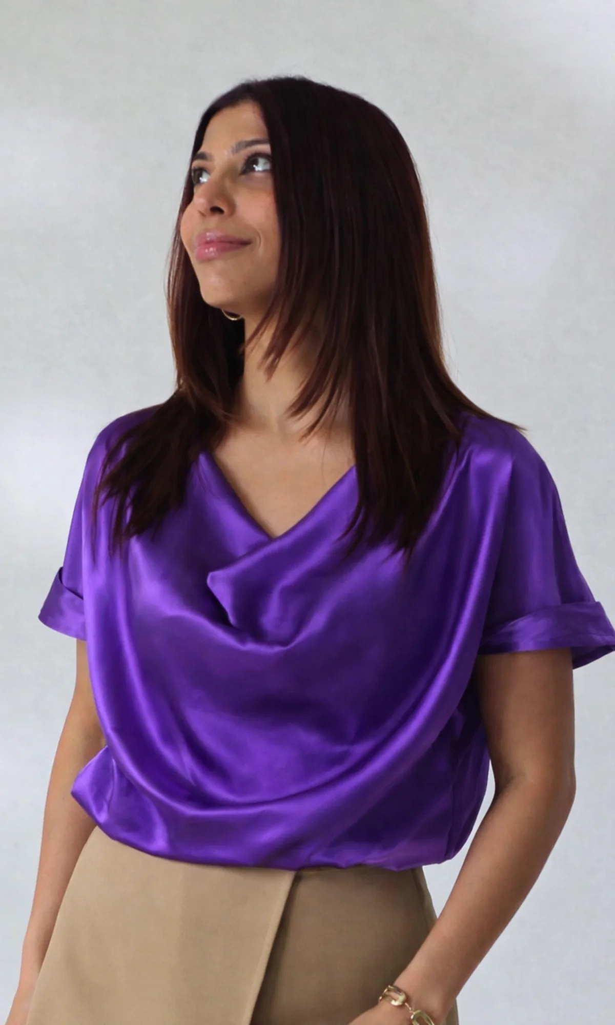 Indigo Cowl Neck Top - Image 2