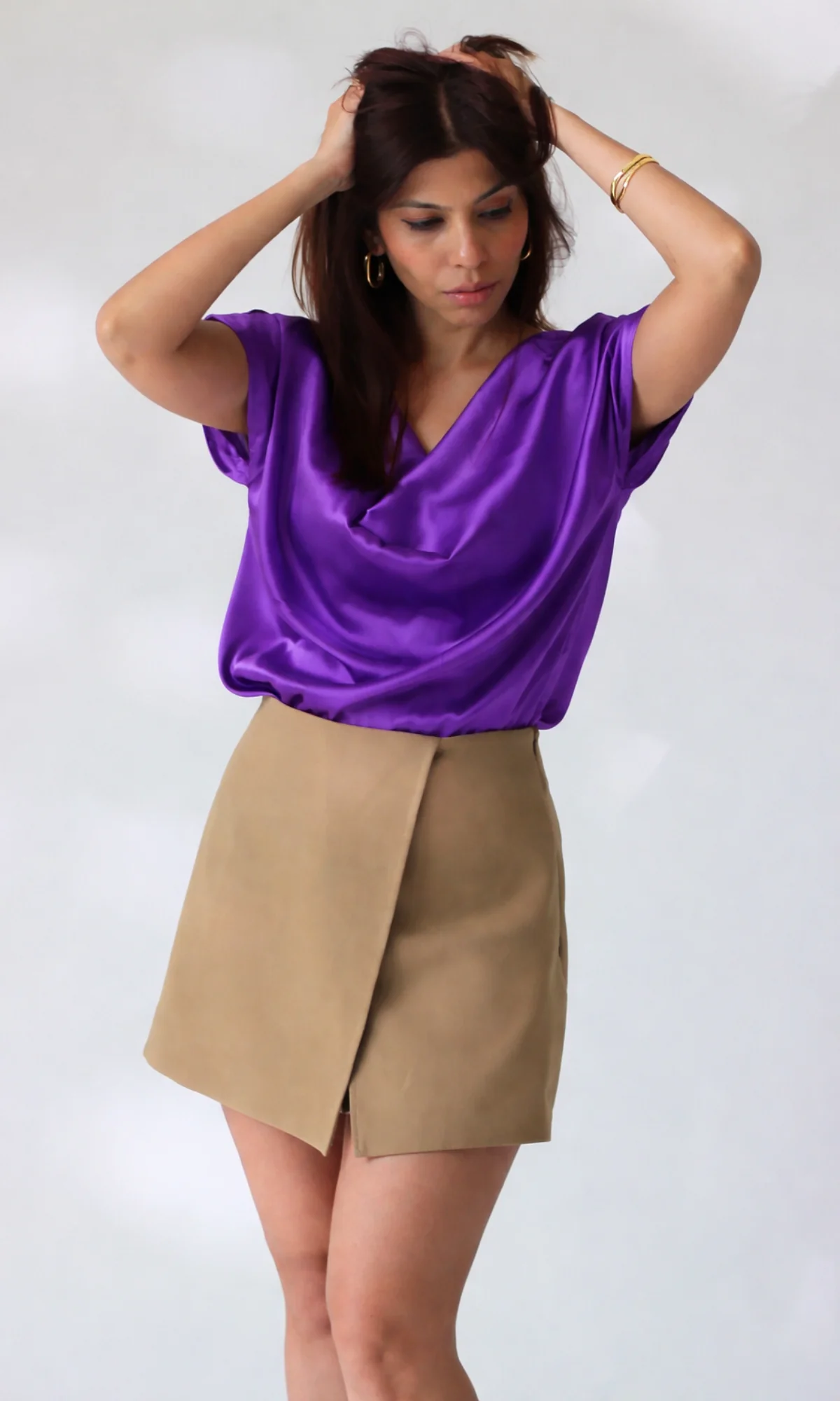Indigo Cowl Neck Top - Image 4
