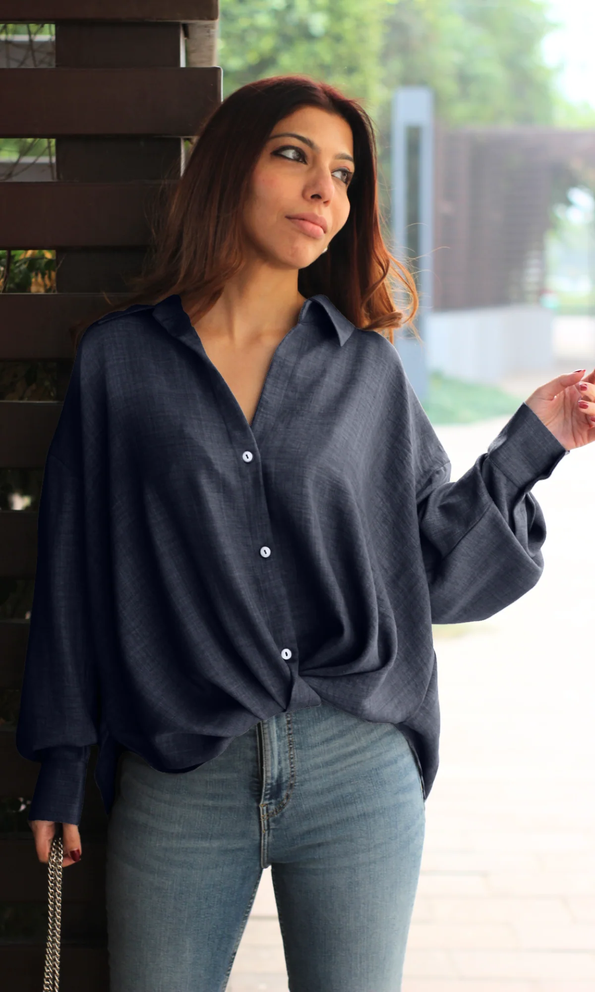 Indigo Knot Detail Shirt