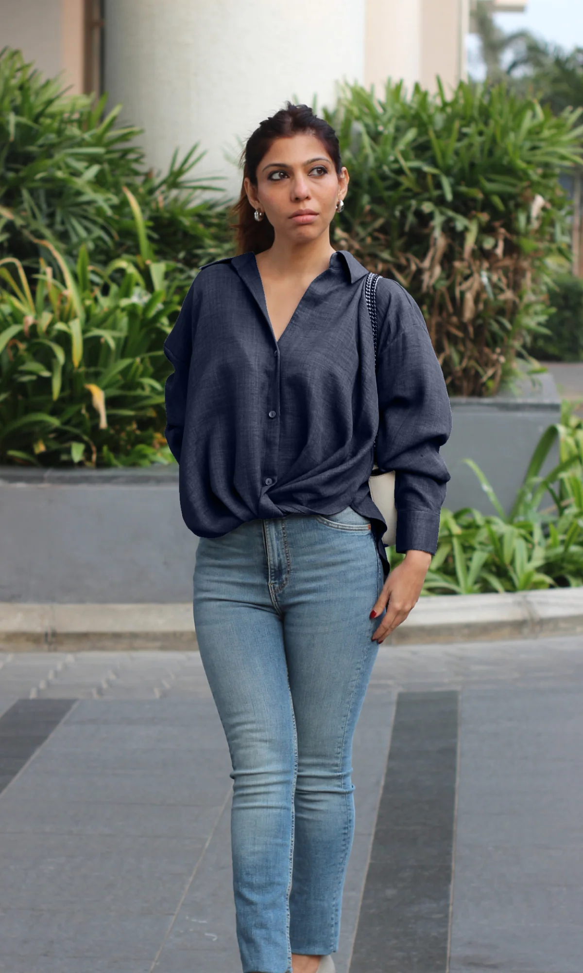 Indigo Knot Detail Shirt - Image 2