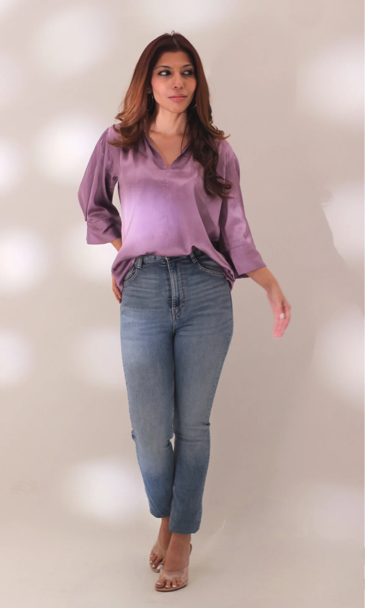 Iris Satin Collared Top - Image 3