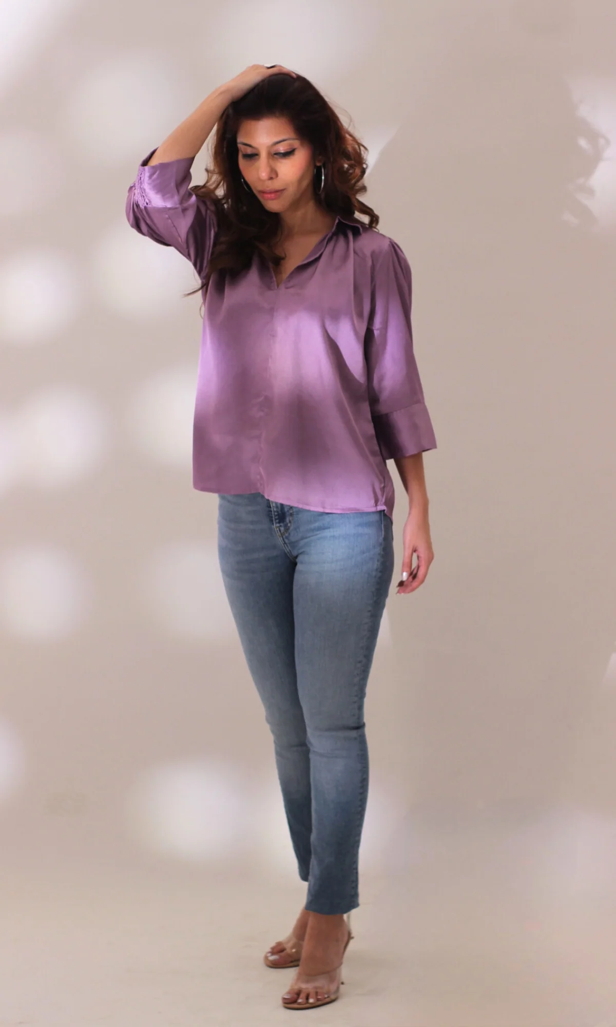 Iris Satin Collared Top - Image 6