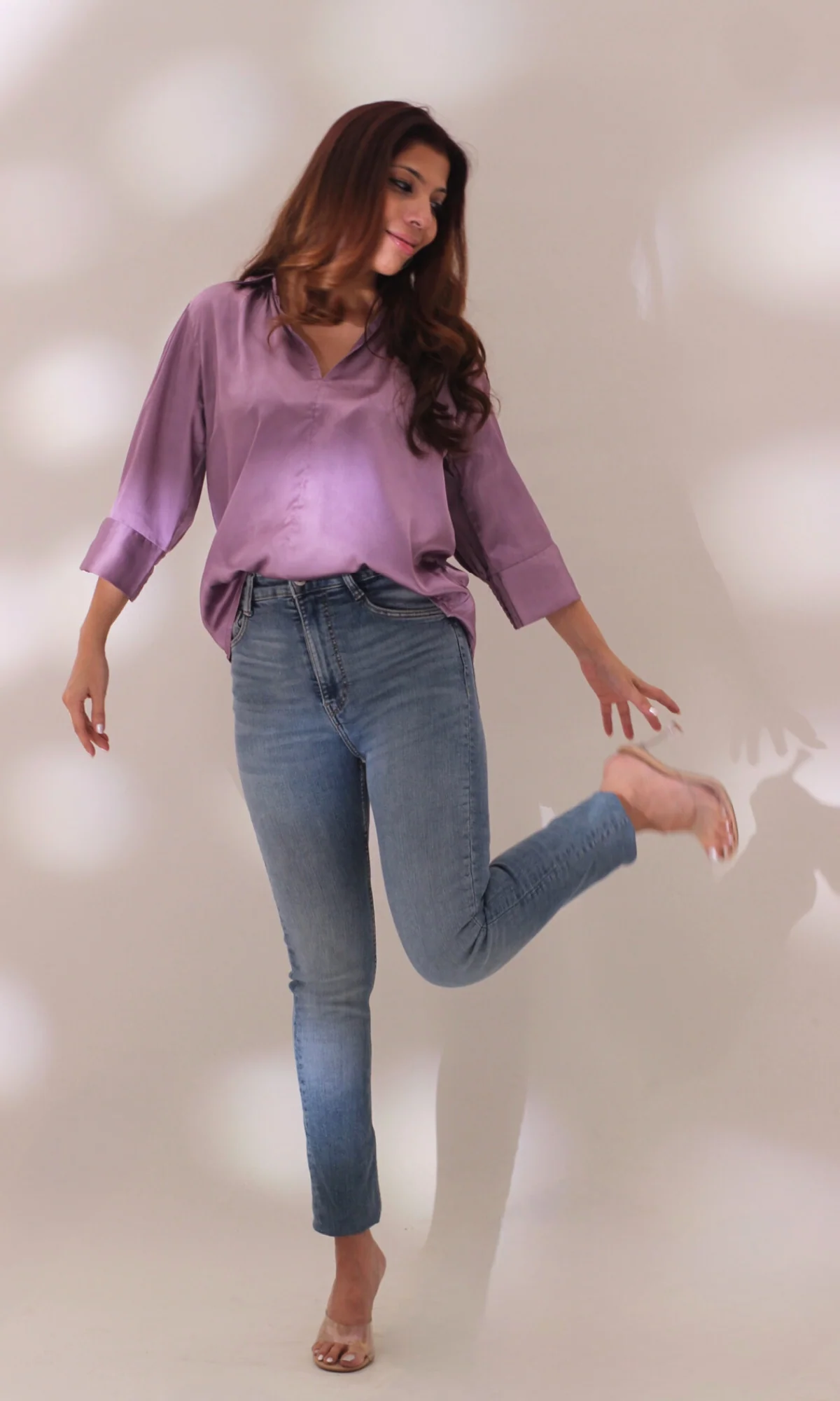 Iris Satin Collared Top - Image 7