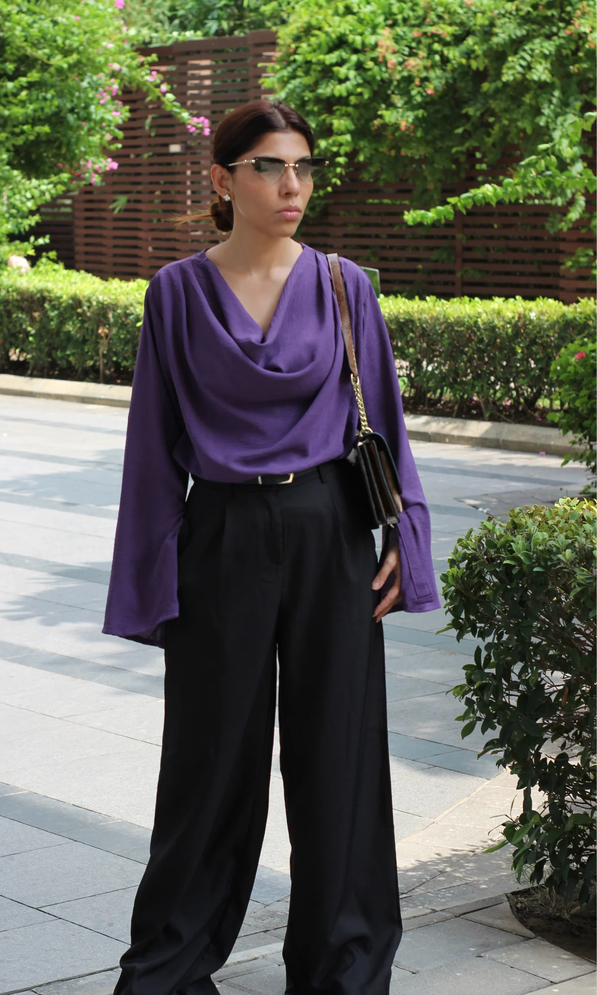 Iris Slit Sleeves Cowl Neck Top - Image 4