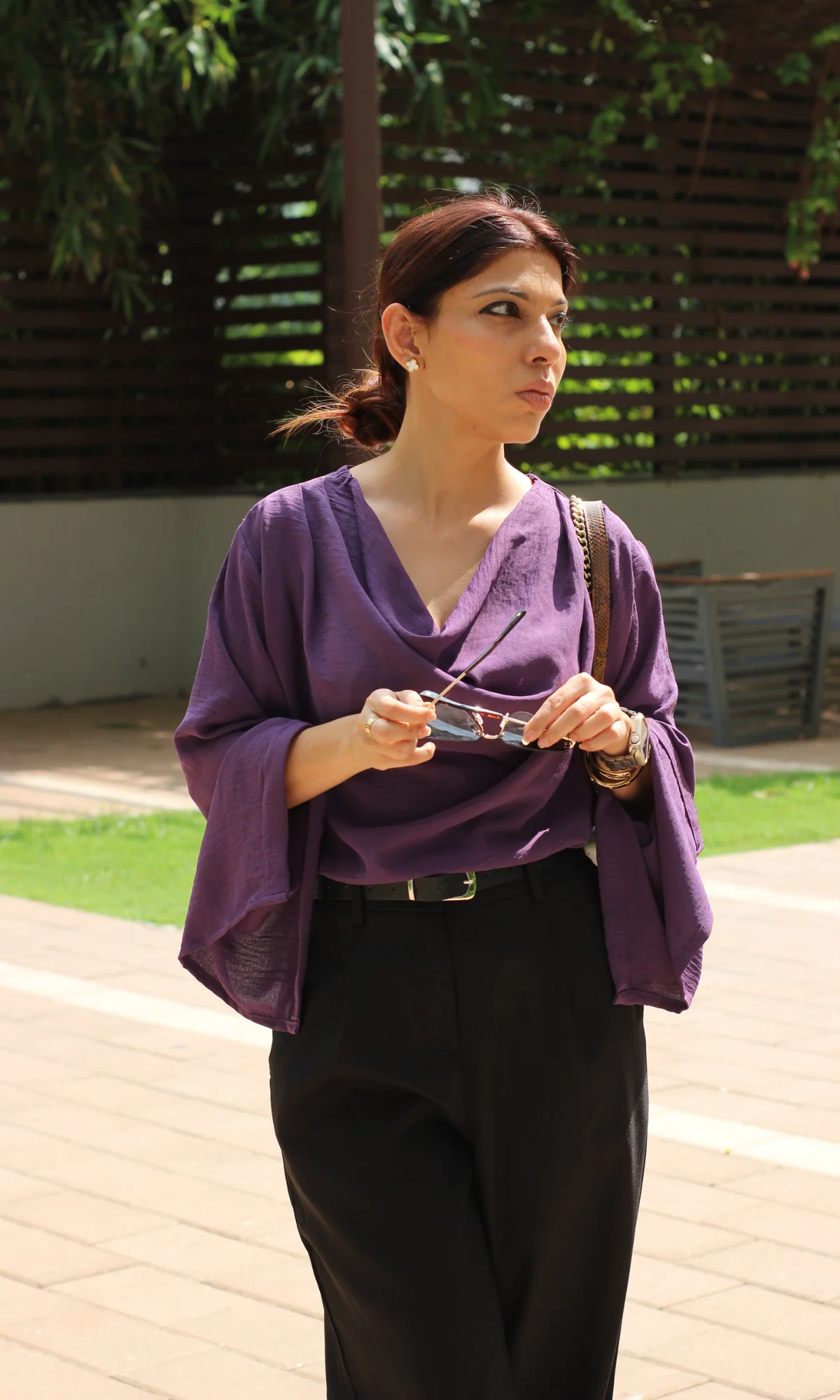 Iris Slit Sleeves Cowl Neck Top - Image 5