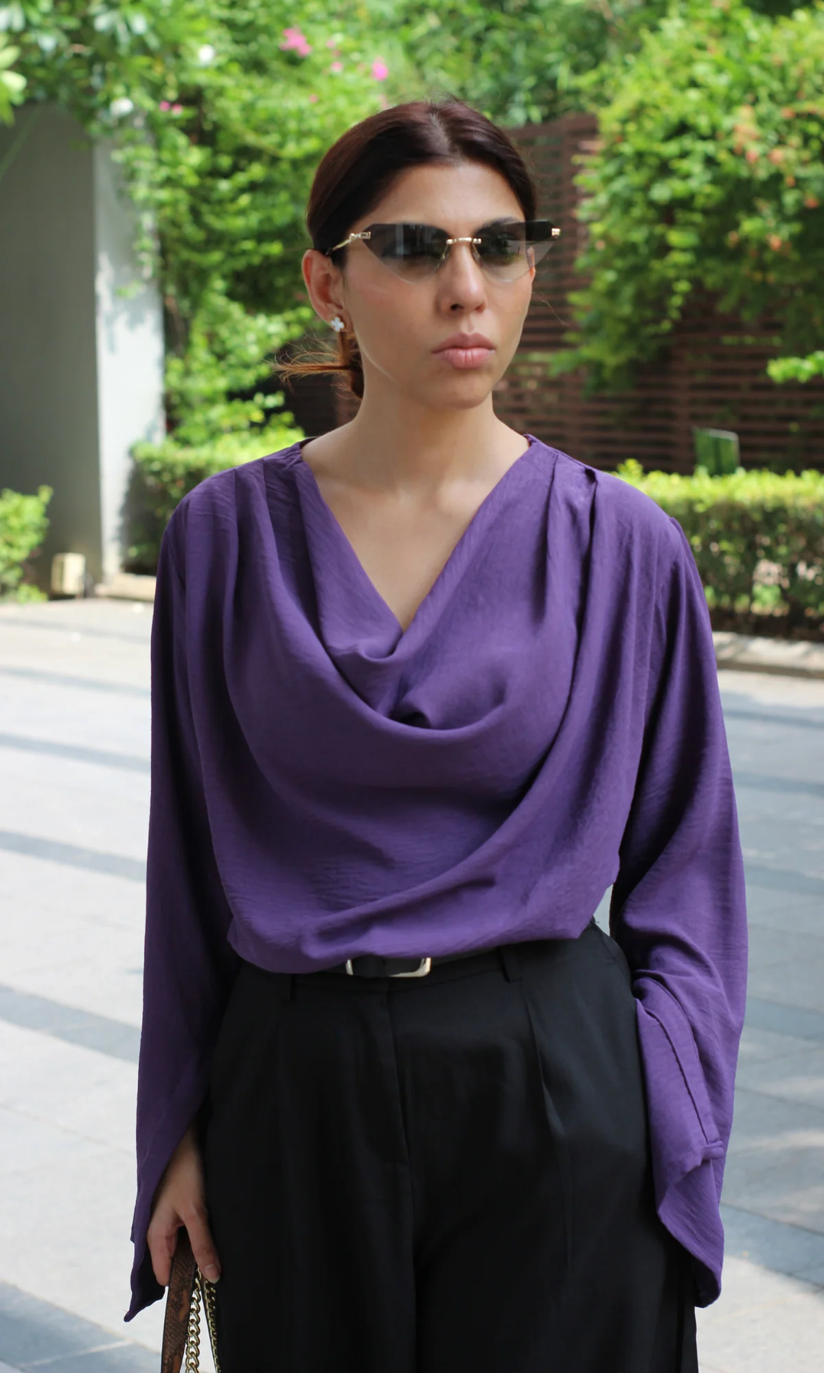 Iris Slit Sleeves Cowl Neck Top - Image 6