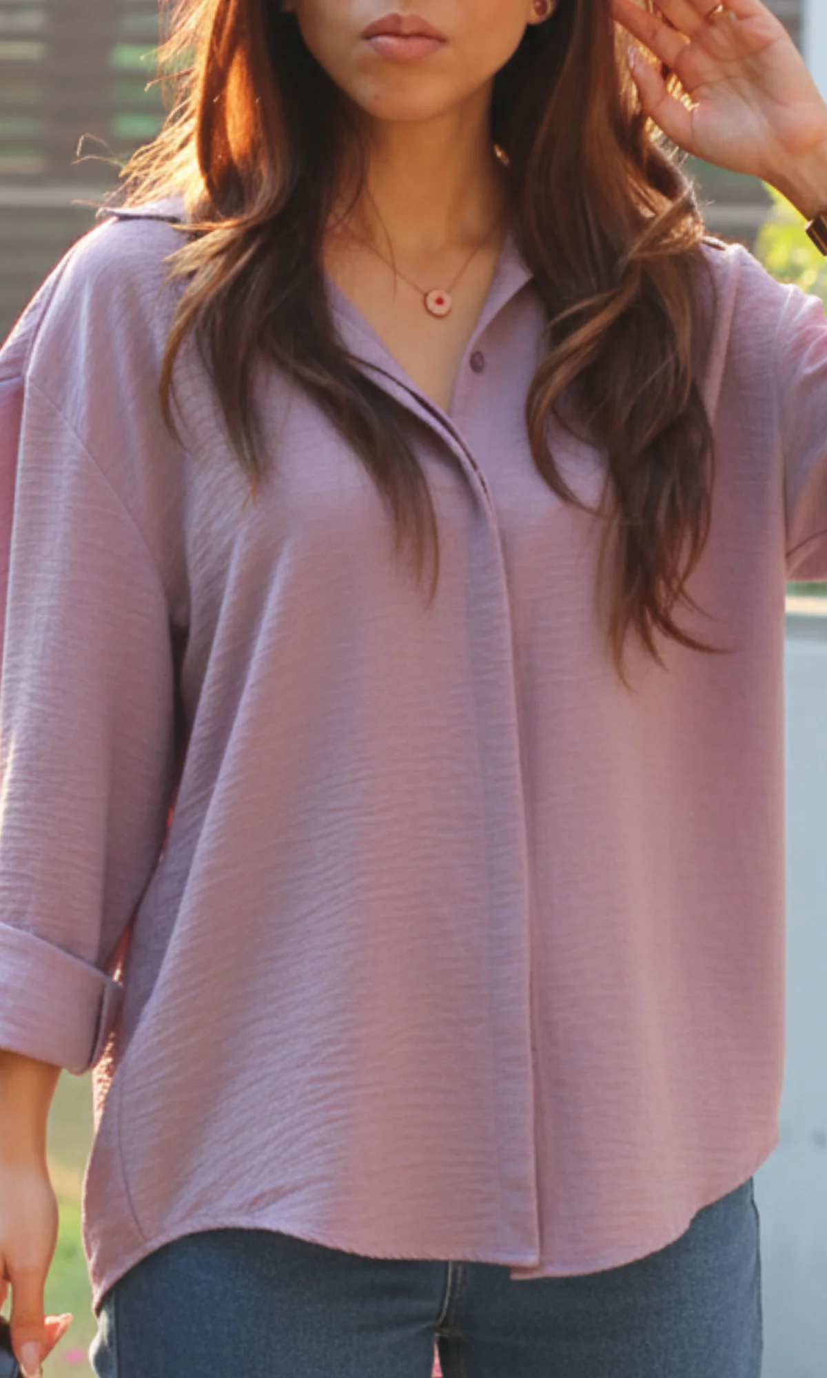 Lavender Ease Flowing Shirt - Image 4
