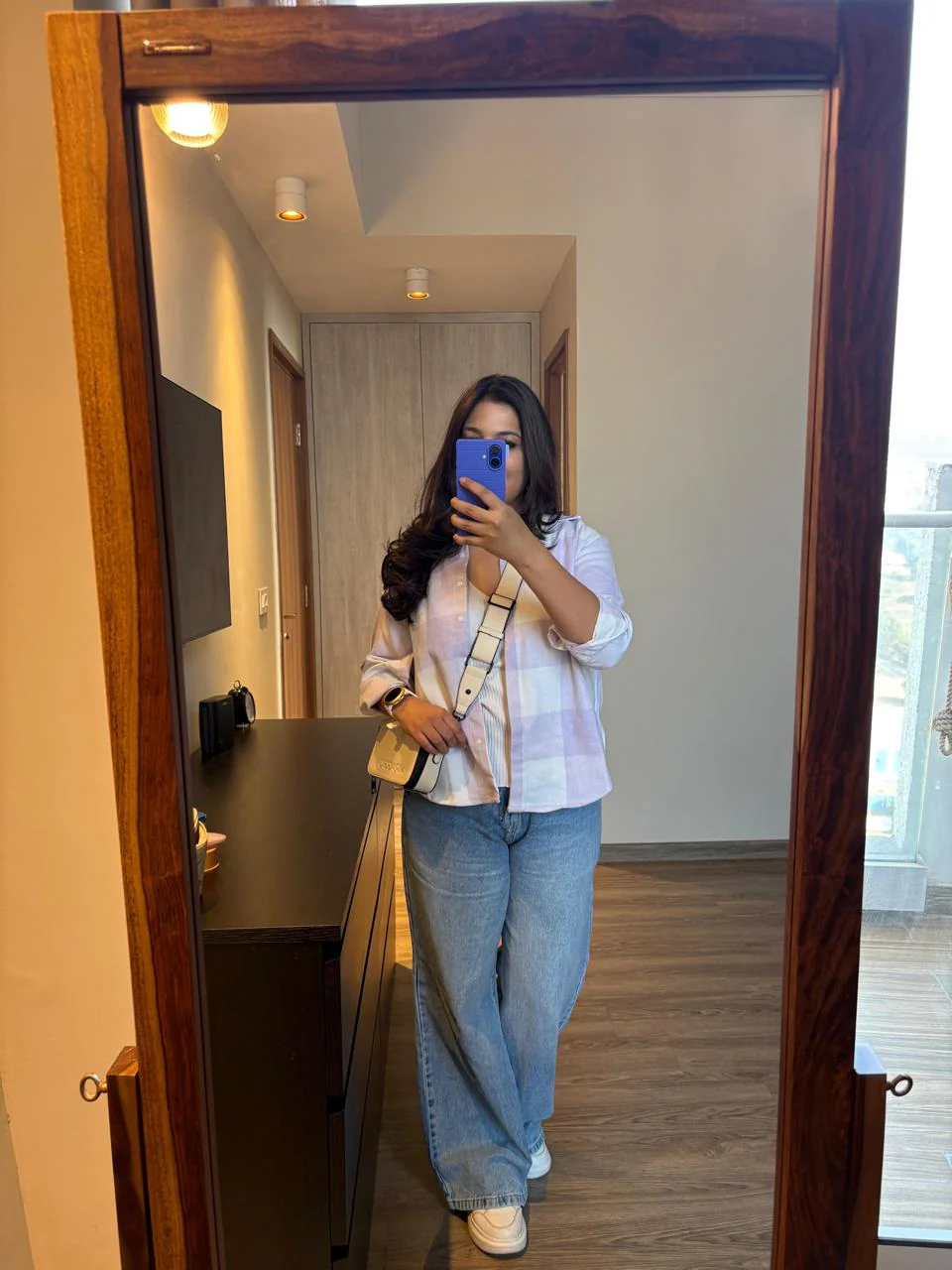 Lavender Ivory Checked Shirt - Image 2