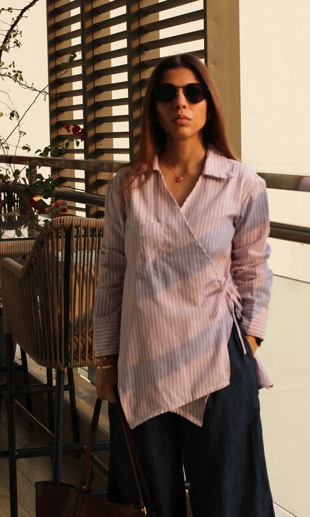 Lavender Parallel Cuts Detail Kimono Top - Image 5