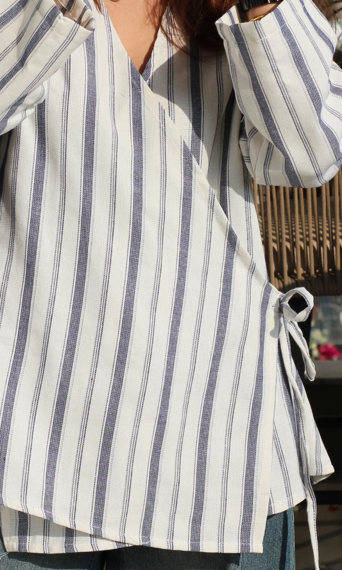 Linear Cool Cotton Kimono Top - Image 3