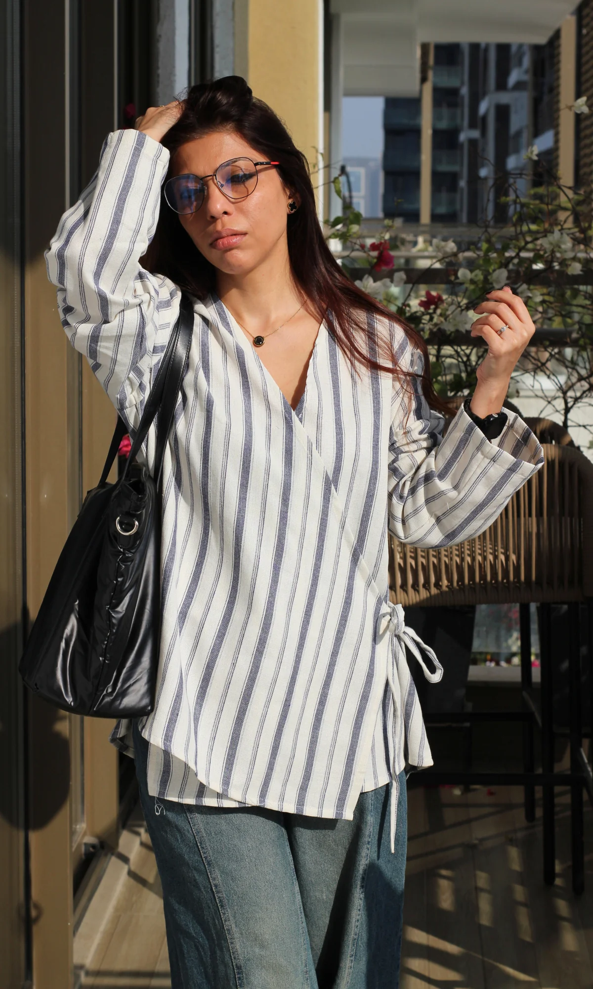 Linear Cool Cotton Kimono Top - Image 4