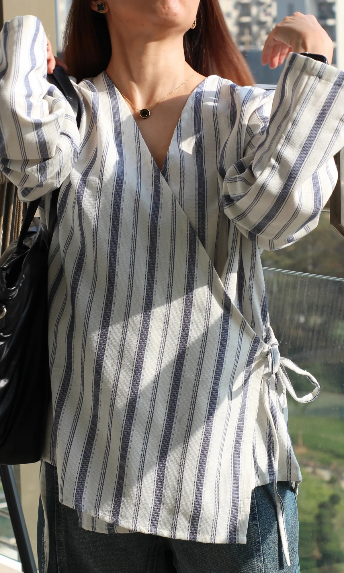 Linear Cool Cotton Kimono Top - Image 5