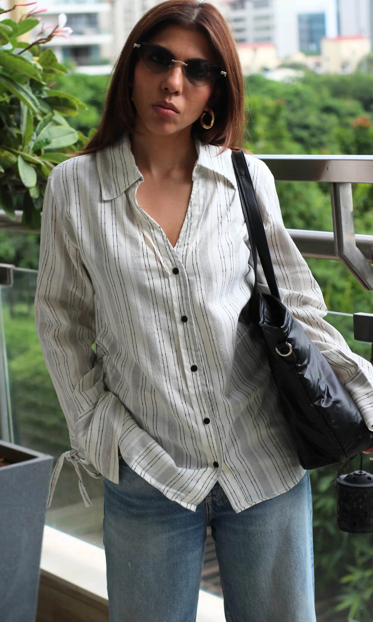 Linear Weave String Detail Shirt - Image 5