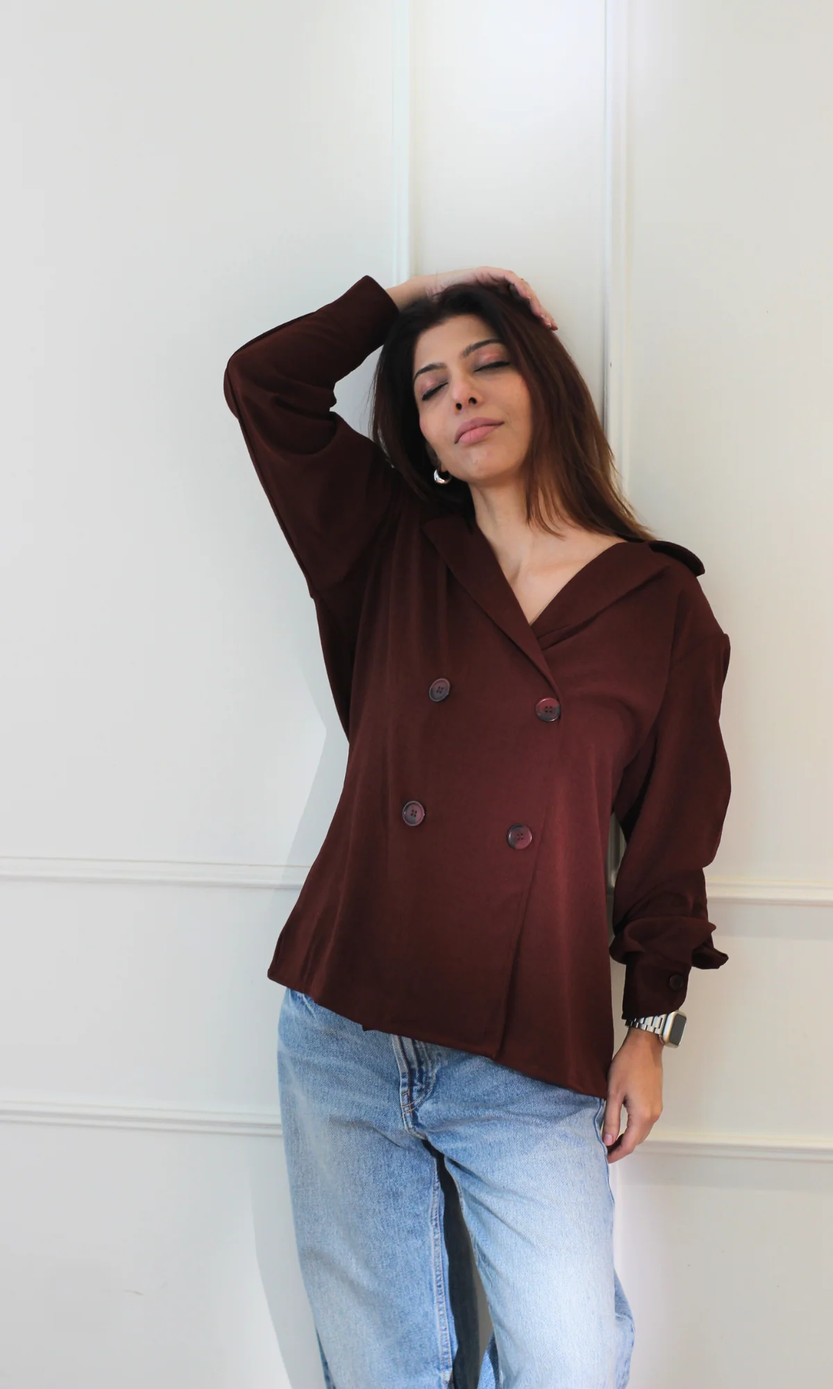 Mahogany Double Breasted Shirt - Image 2