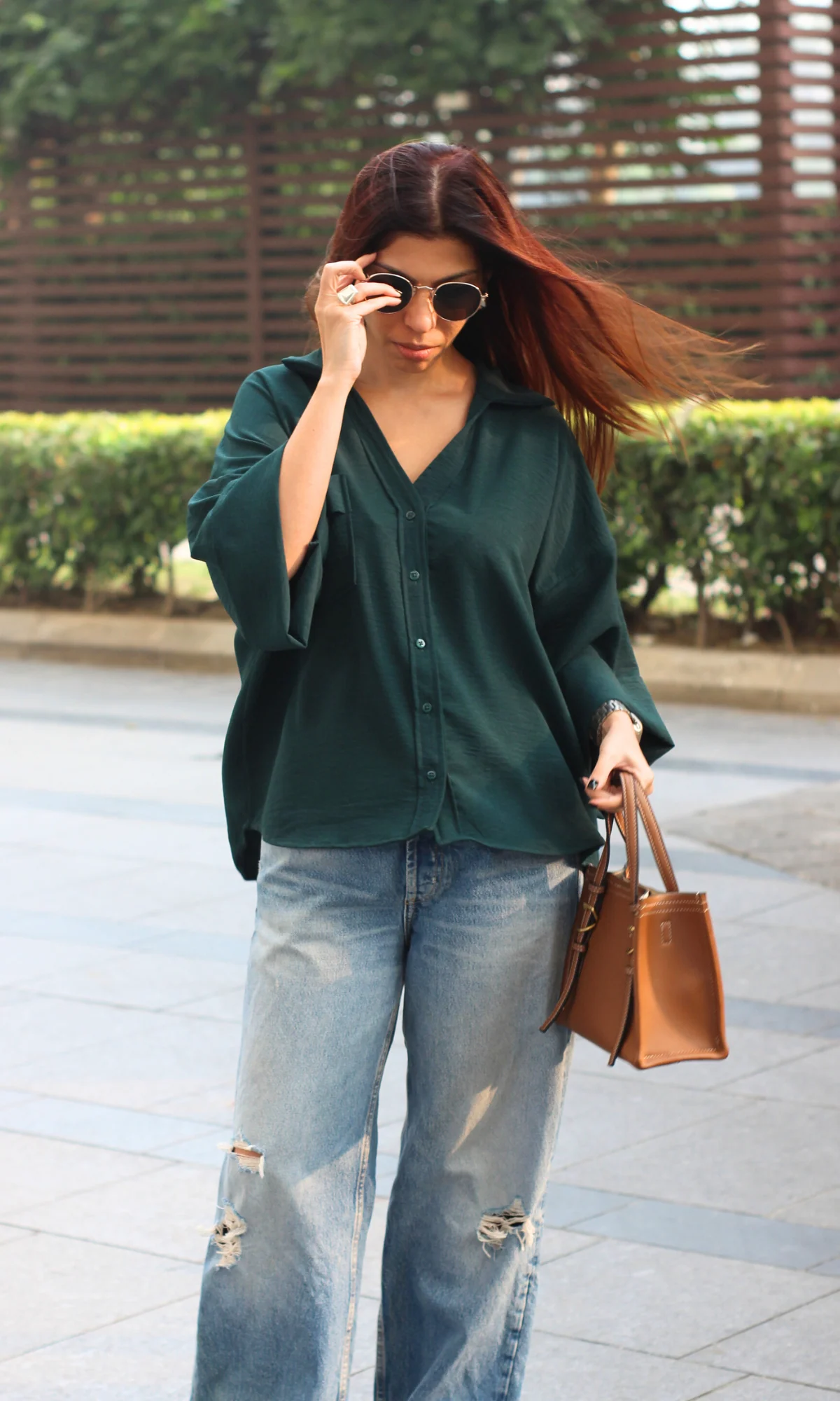 Midnight Green Flowing Shirt - Image 2
