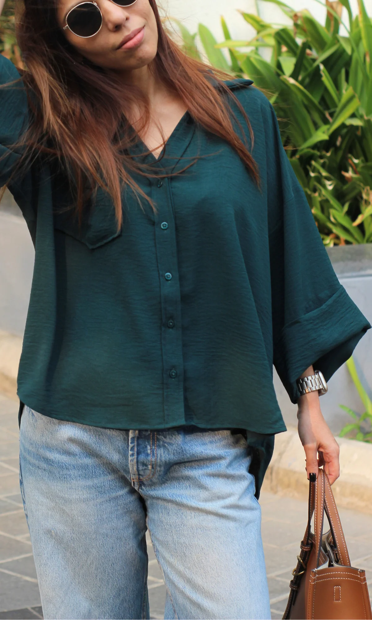 Midnight Green Flowing Shirt - Image 3