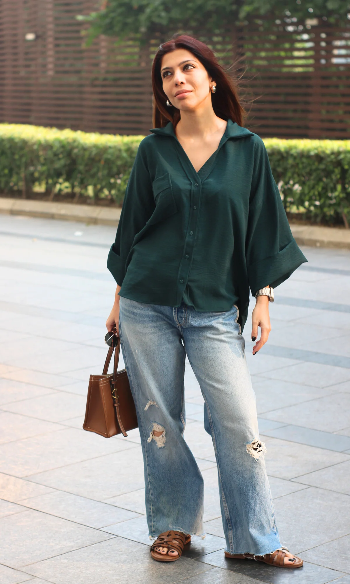 Midnight Green Flowing Shirt - Image 4