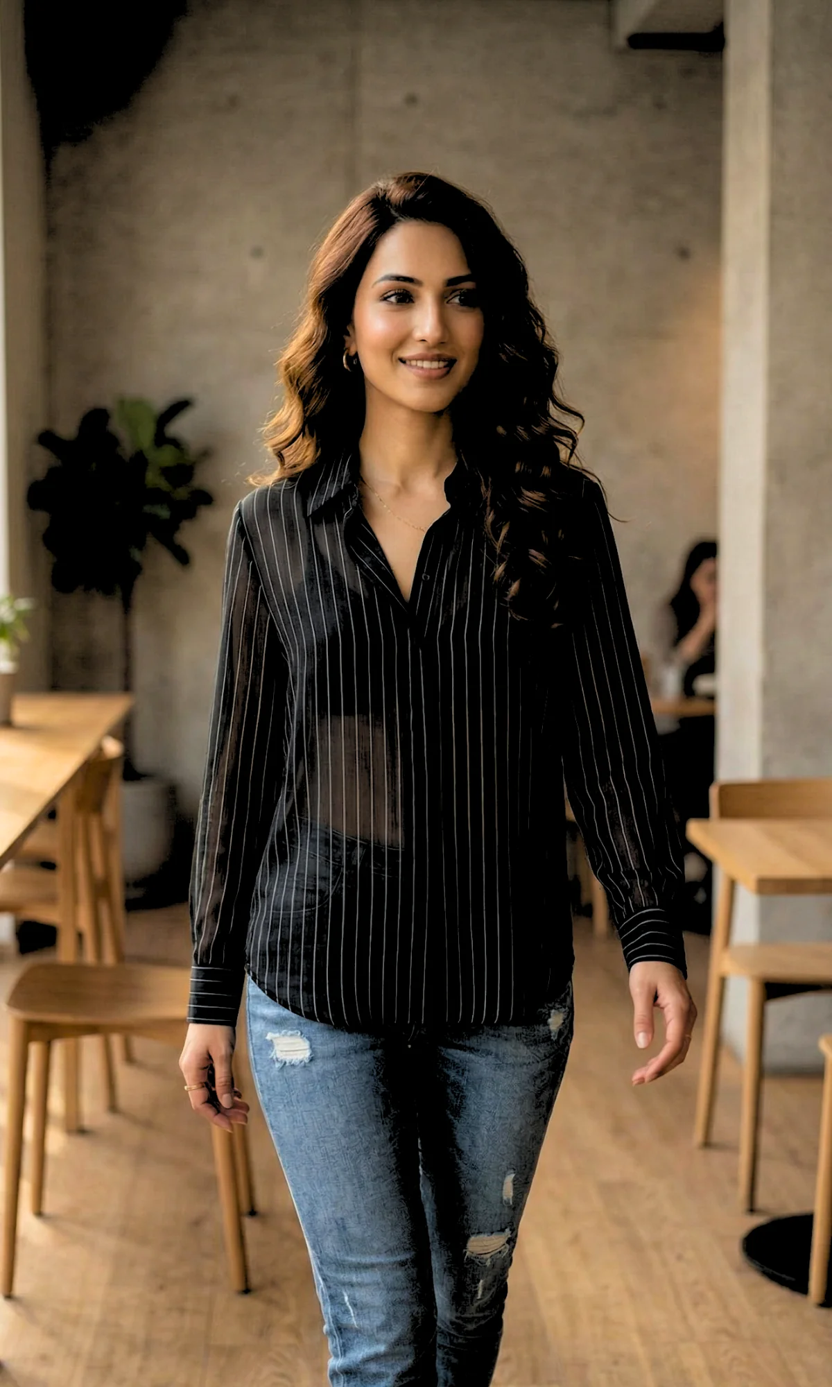 Midnight Line Semi-Sheer Shirt - Image 4