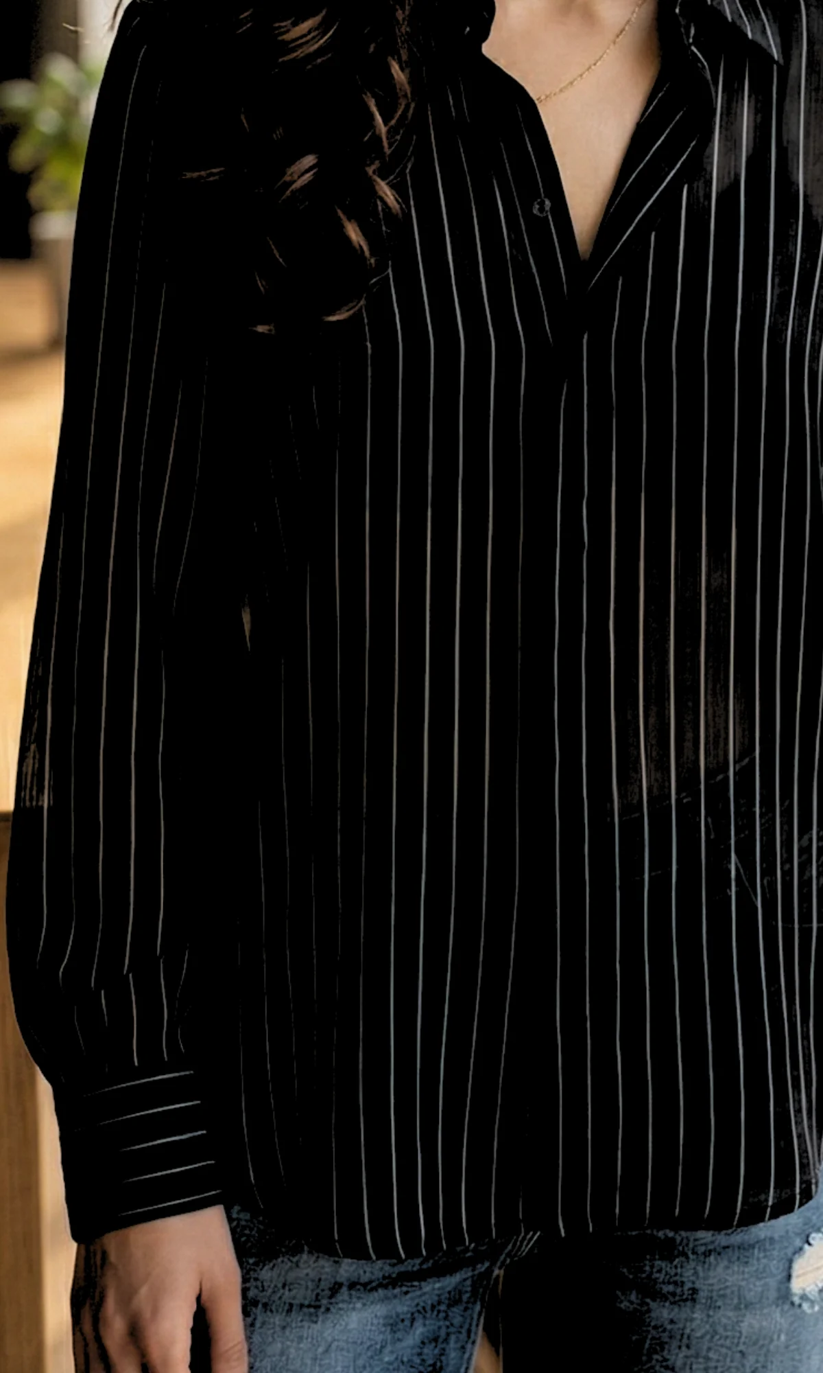 Midnight Line Semi-Sheer Shirt - Image 5