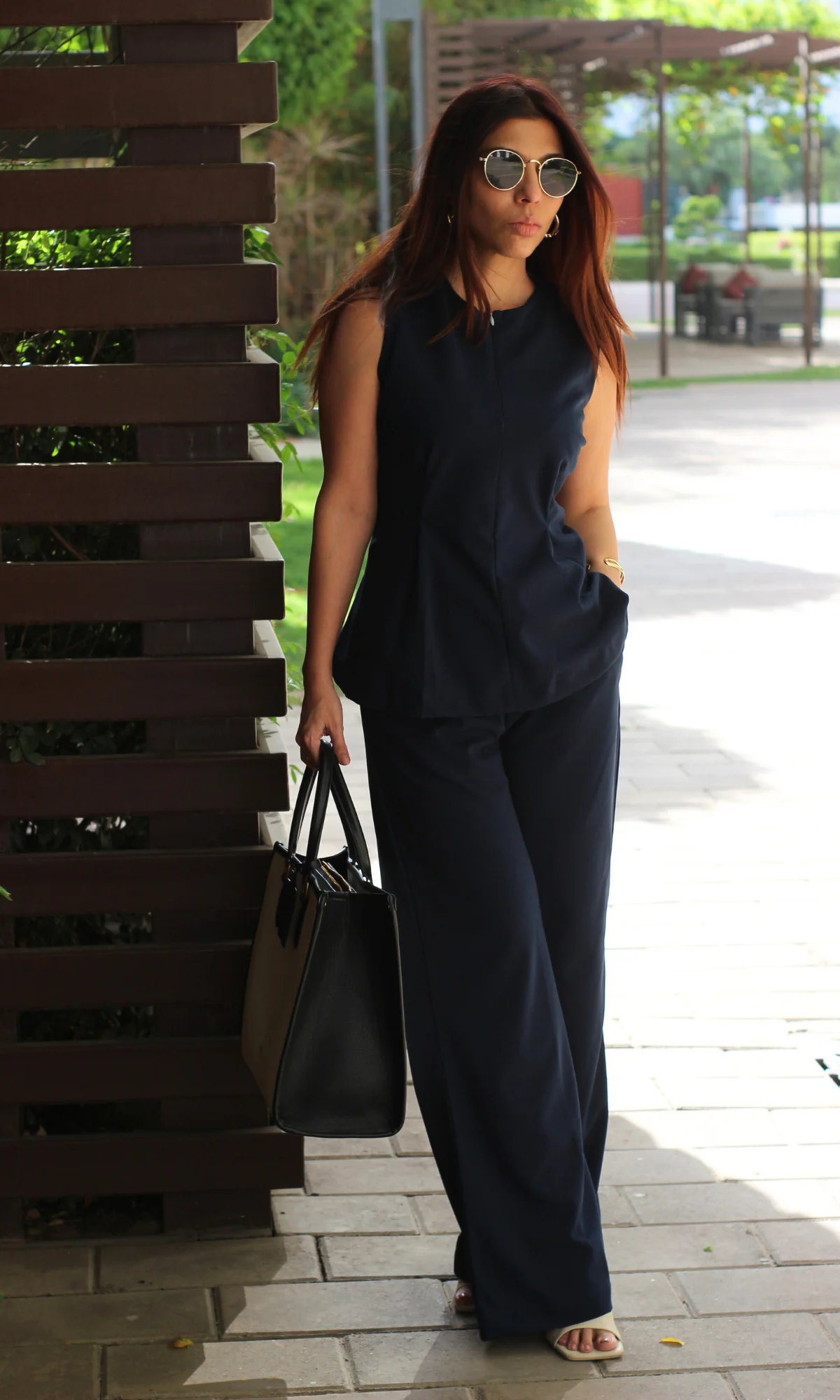 Midnight Sleek-Pleat Detail and Flared Pants Co-ord - Image 5