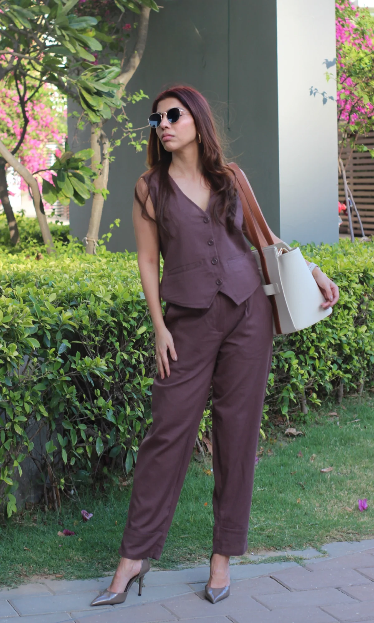 Mocha Brown Waist Coat and Pants Co-ord - Image 6