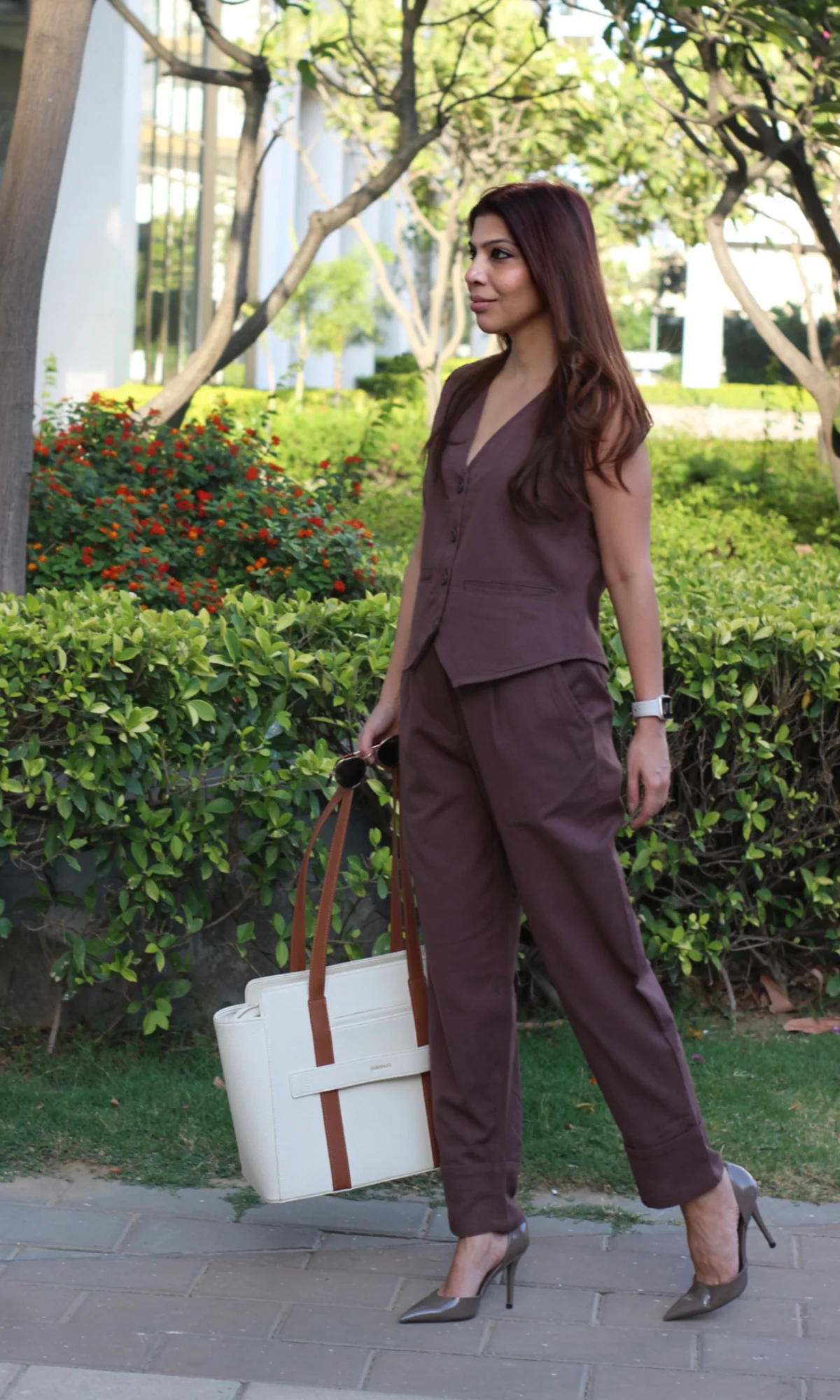Mocha Brown Waist Coat and Pants Co-ord - Image 8