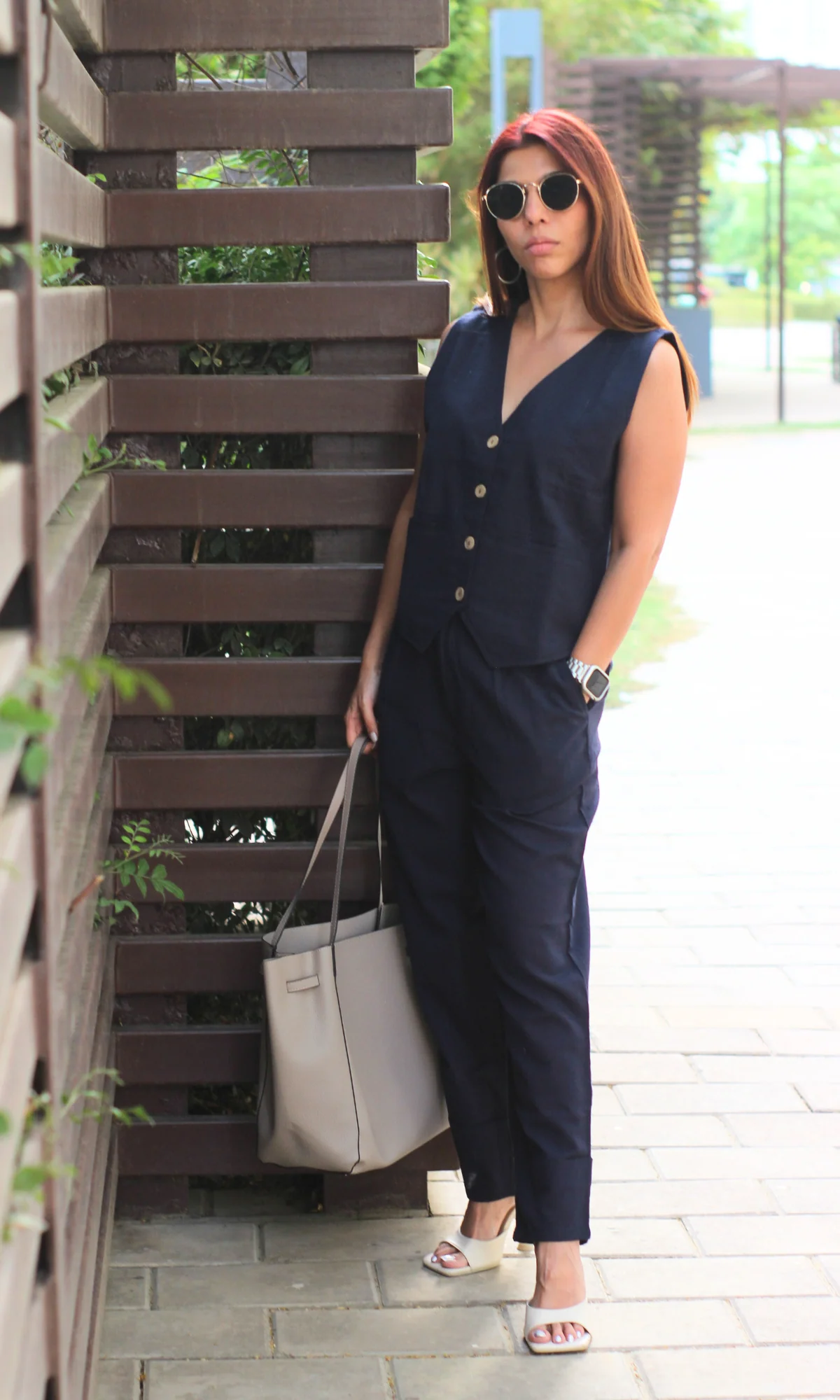 Navy Blue Waist Coat and Pants Co-ord - Image 3