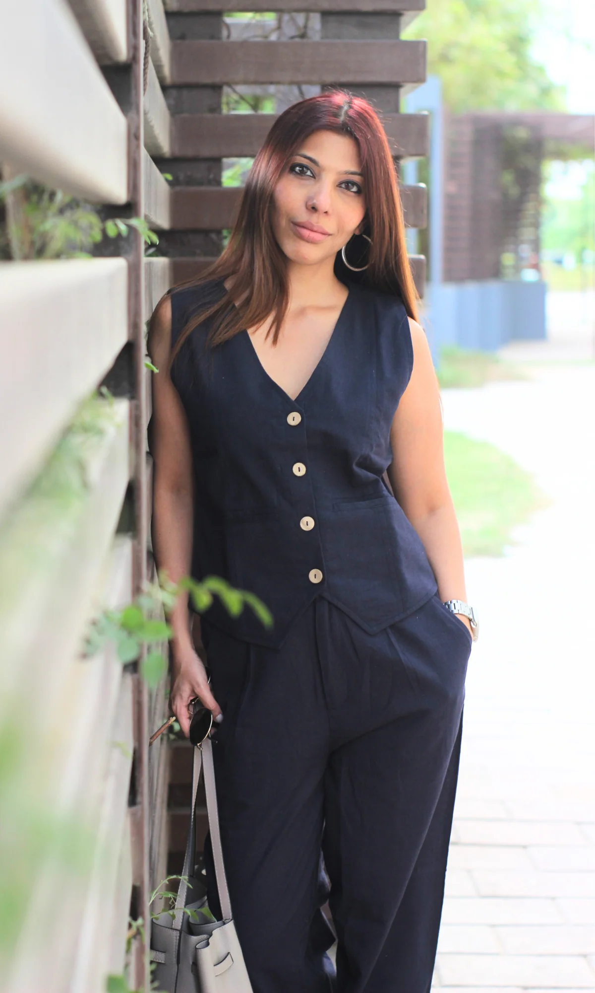 Navy Blue Waist Coat and Pants Co-ord - Image 4