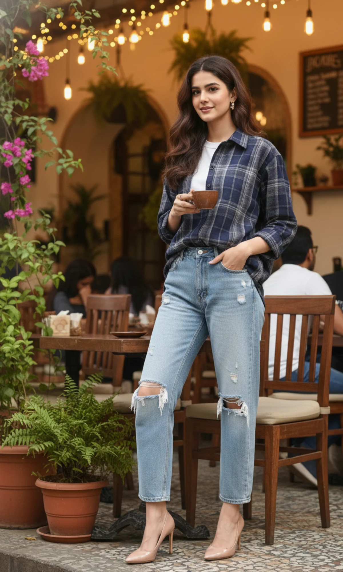 Navy Classic Plaid Checked Shirt