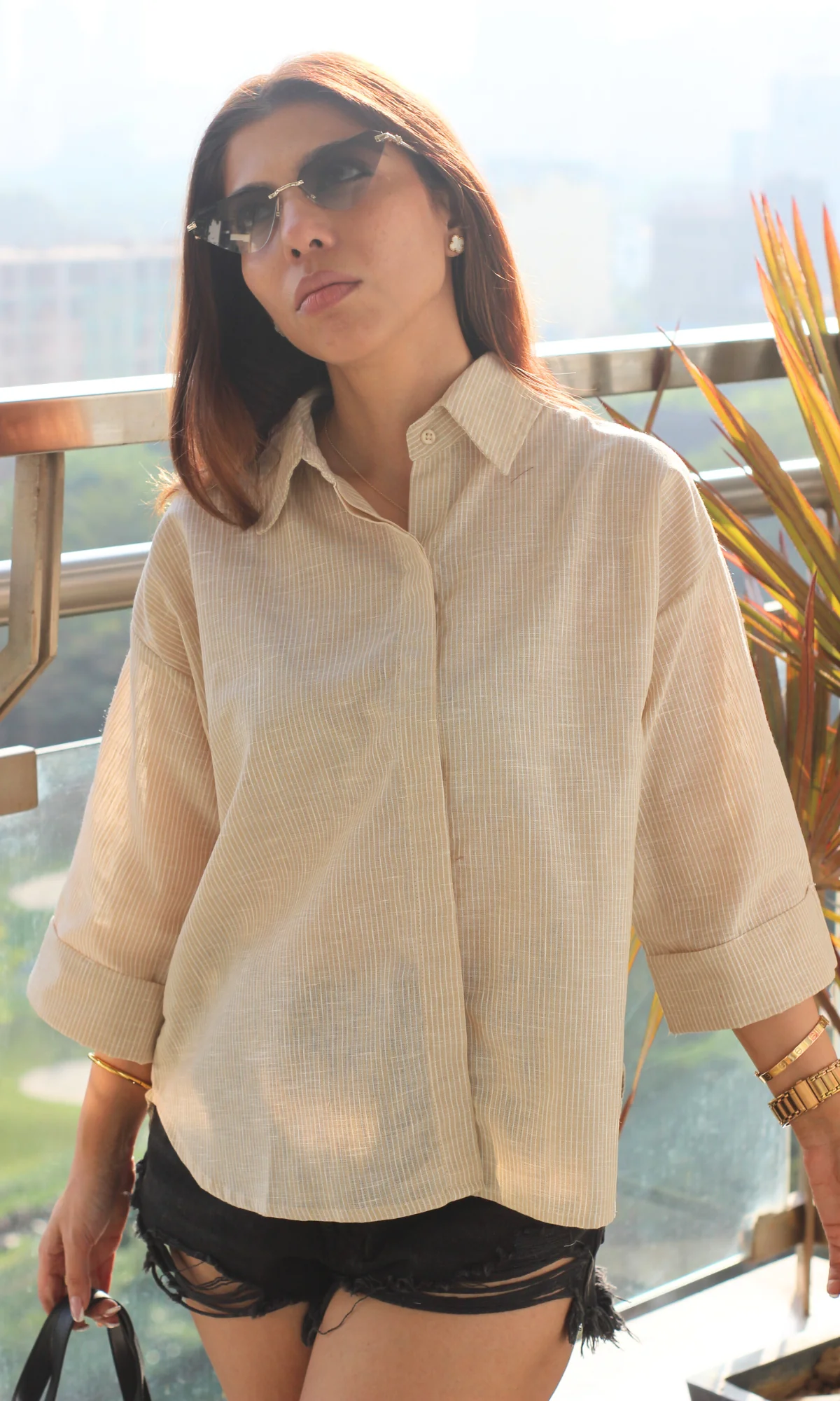 Oat Beige Loose Shirt - Image 3