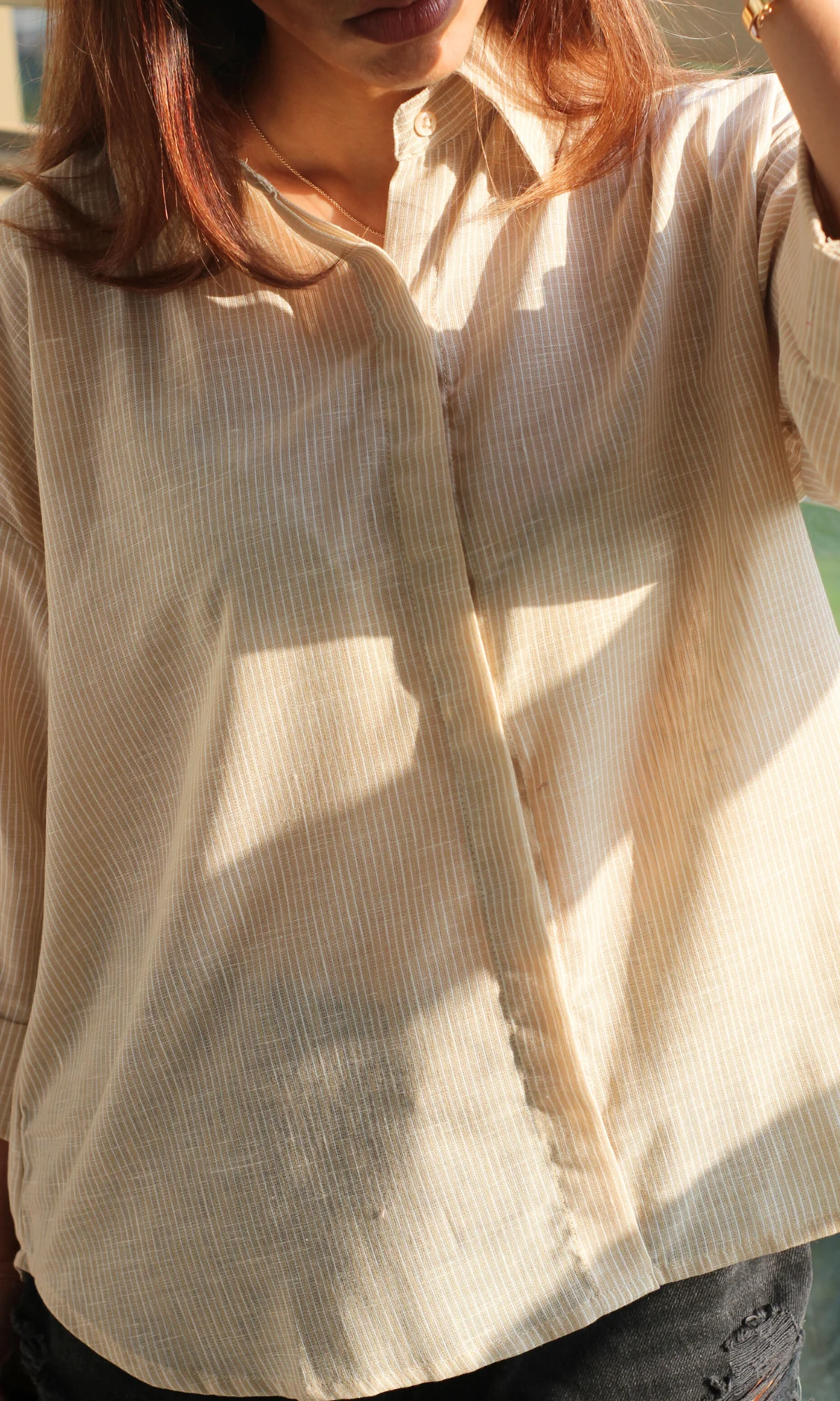Oat Beige Loose Shirt - Image 4