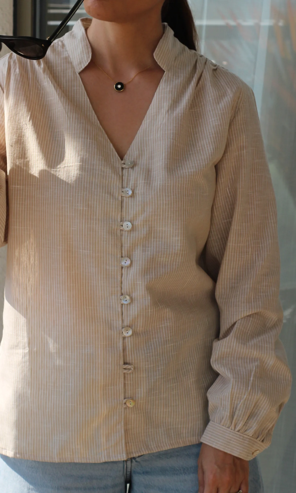 Oat Linear Buttoned Top - Image 3