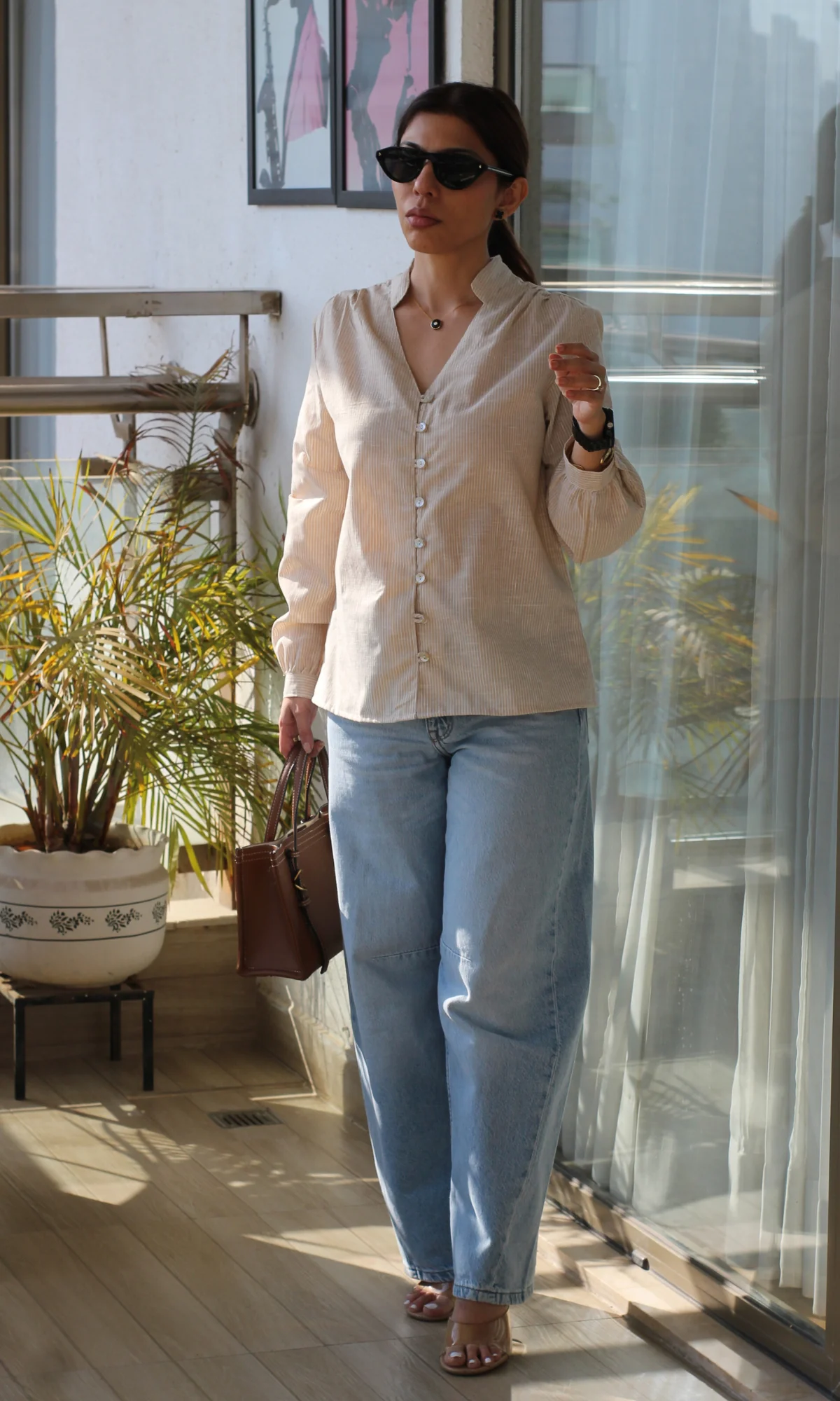 Oat Linear Buttoned Top - Image 4
