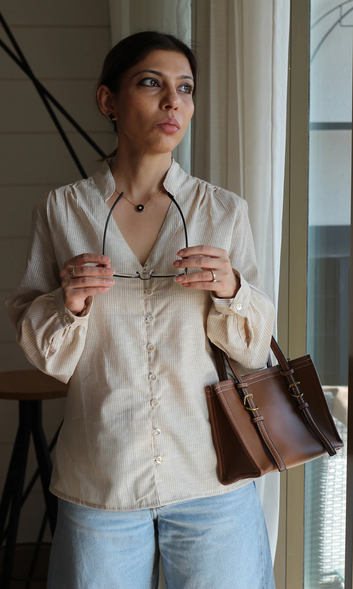 Oat Linear Buttoned Top - Image 5