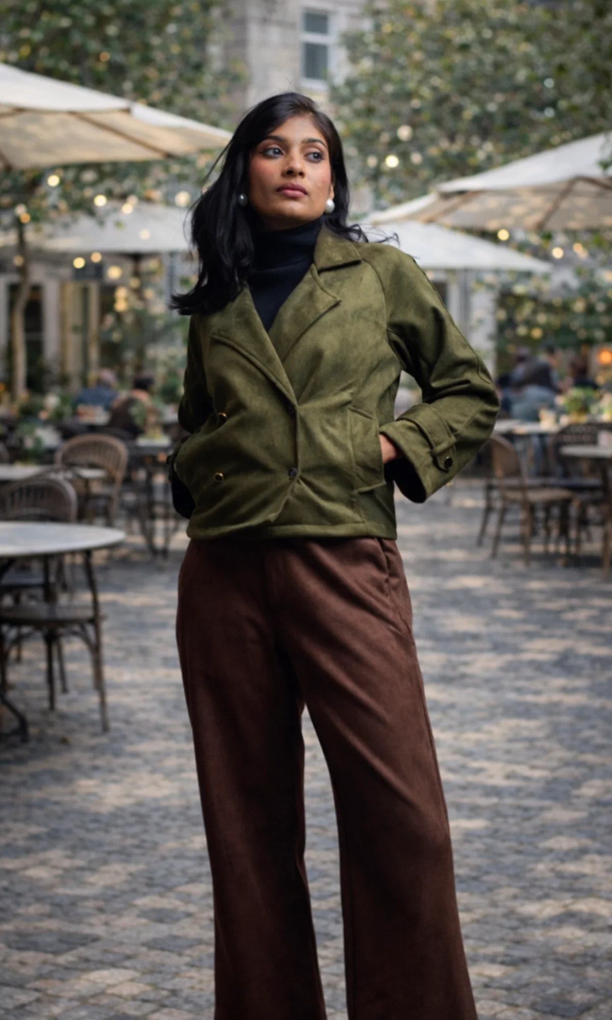 Olive Suede Trench - Image 2