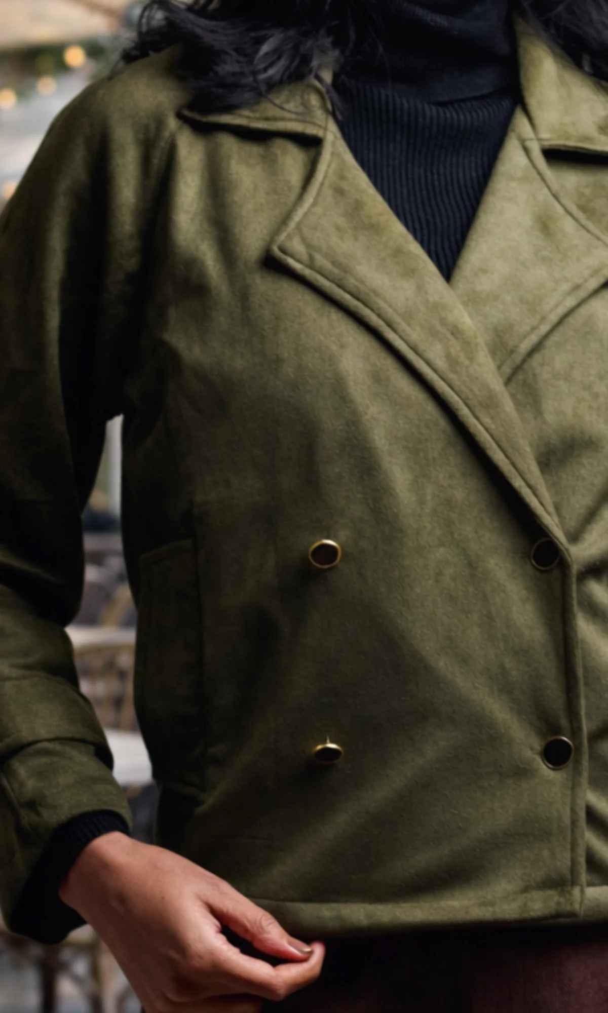 Olive Suede Trench - Image 3