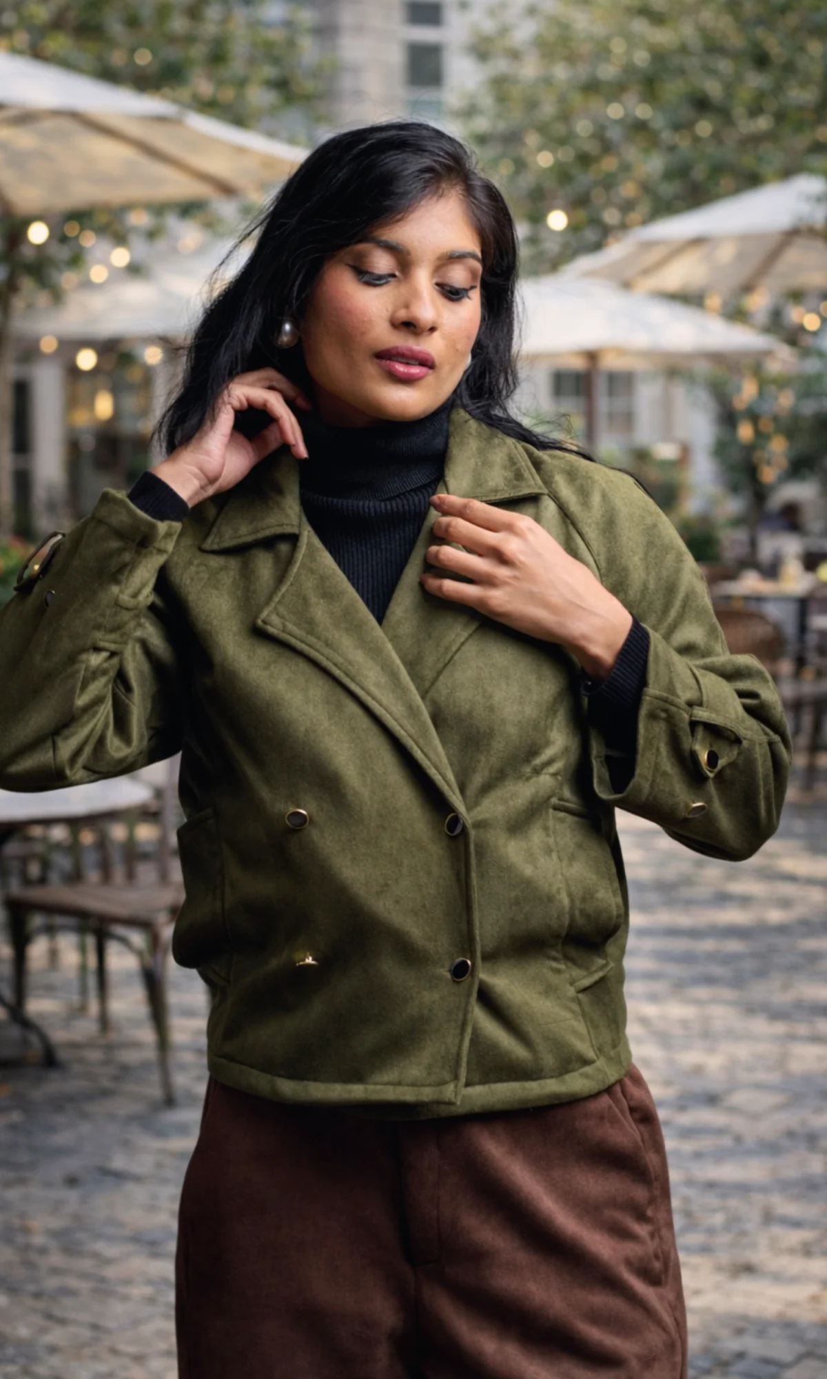 Olive Suede Trench - Image 4
