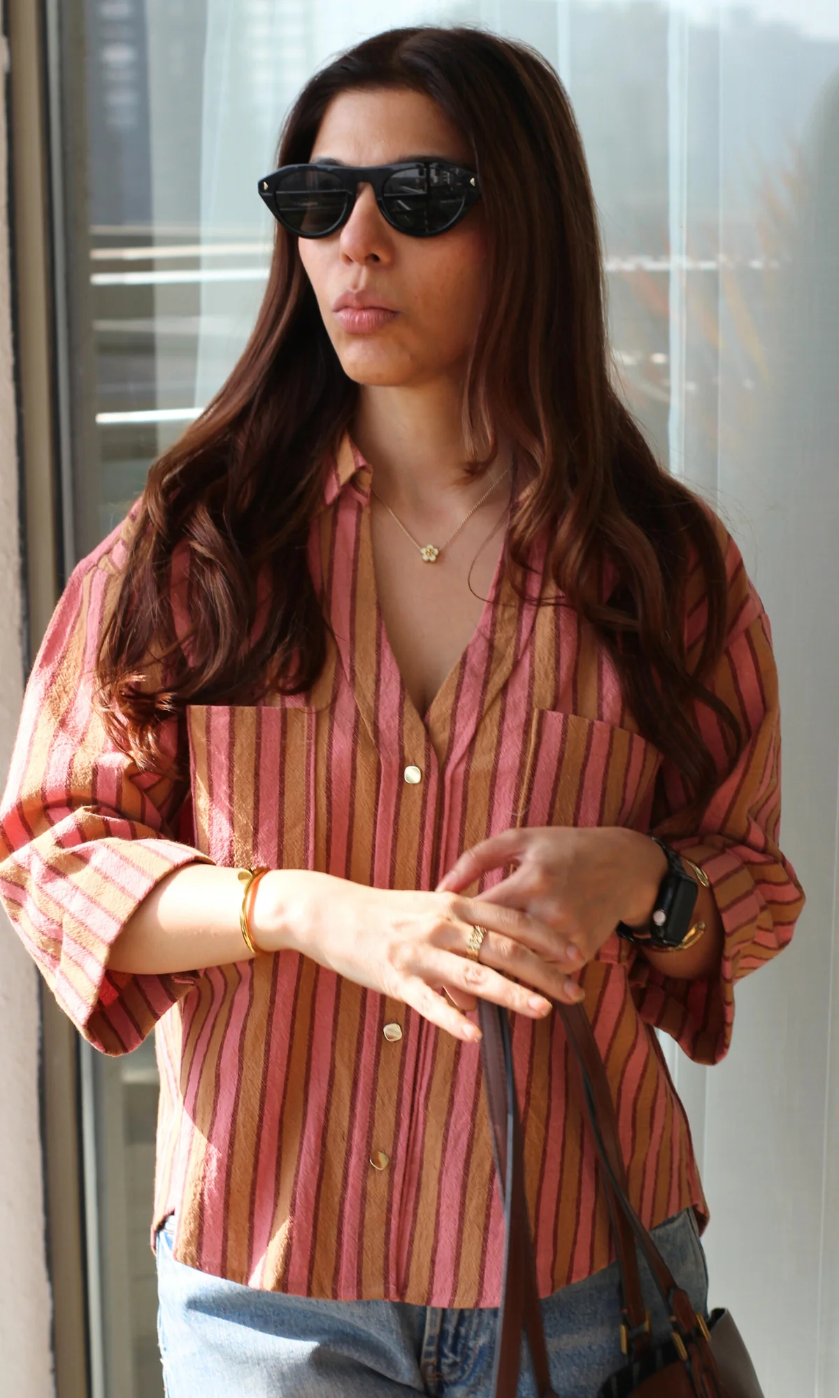 Orange Blush Cotton Cropped Shirt - Image 5