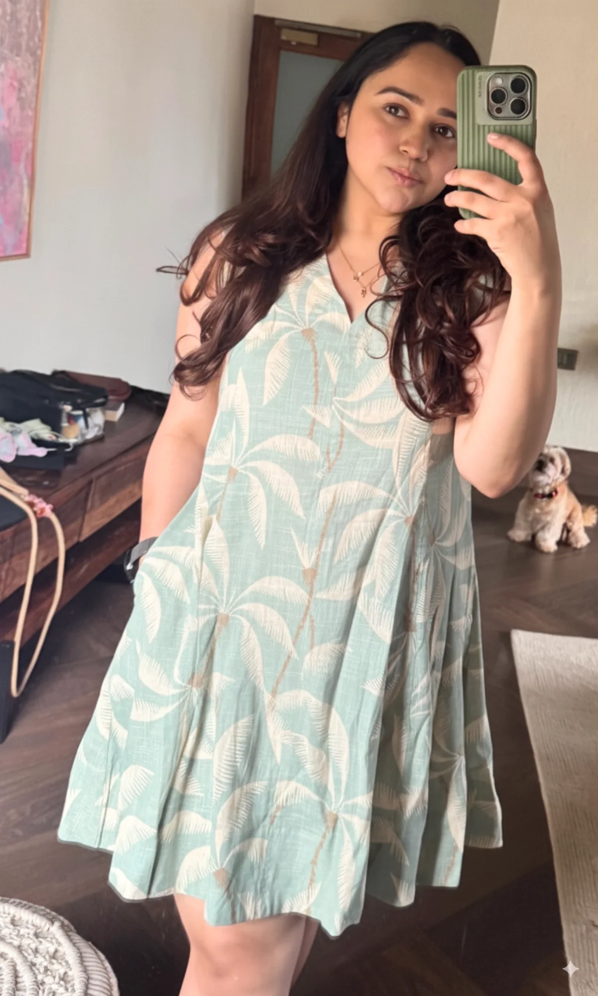 Palm Breeze A-Line Dress - Image 6