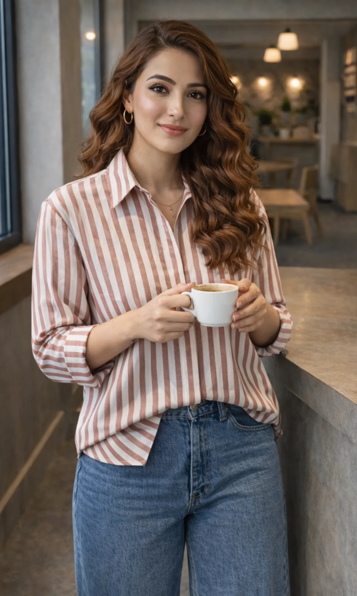 Peach Stripe Shirt - Image 6