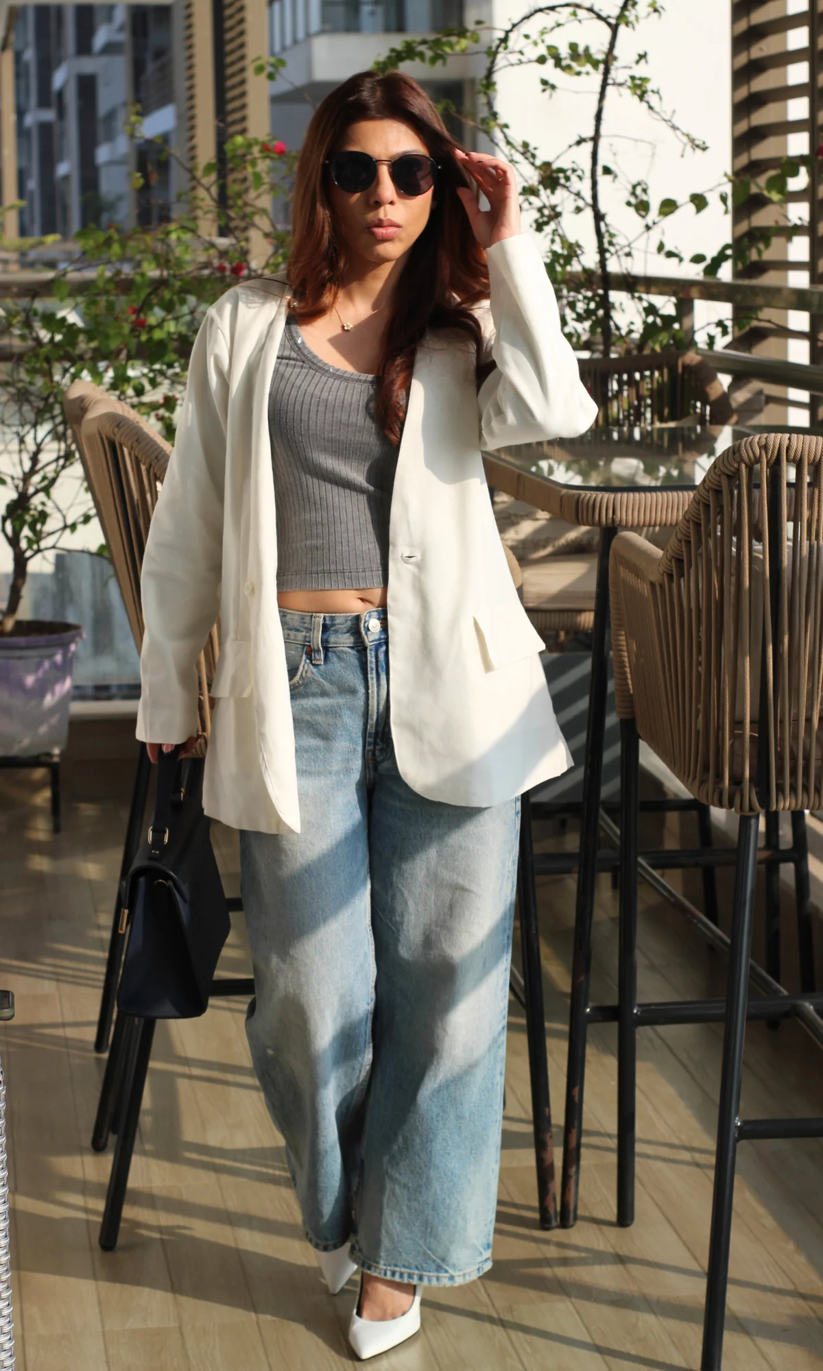 Pearl Structured Linen Blend Blazer