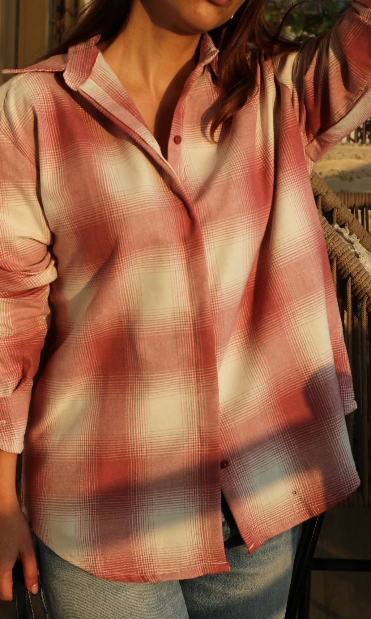 Pink Ivory Checked Shirt - Image 3