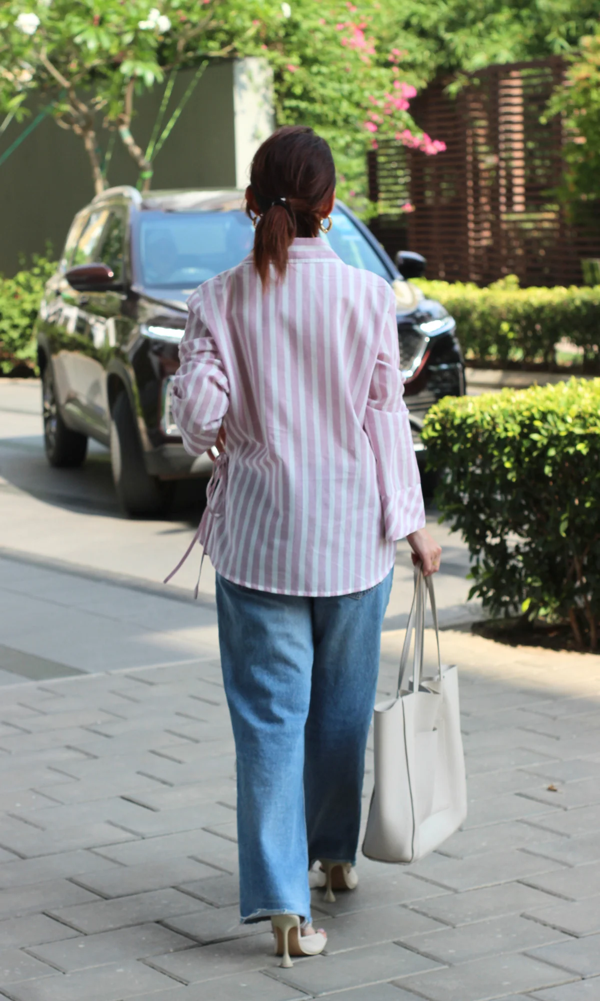 Pink-White Collared Cotton Kimono Top - Image 4